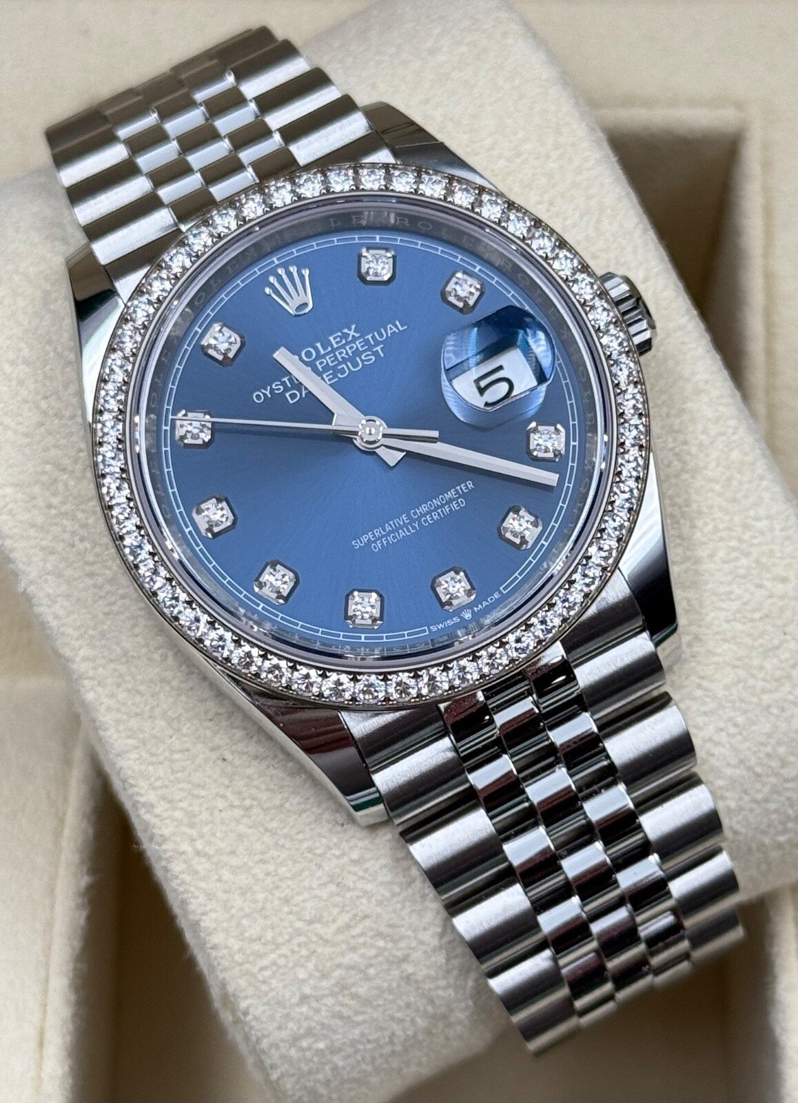Rolex Datejust 126284RBR Blue Diamond Dial With Diamond Bezel 2024
