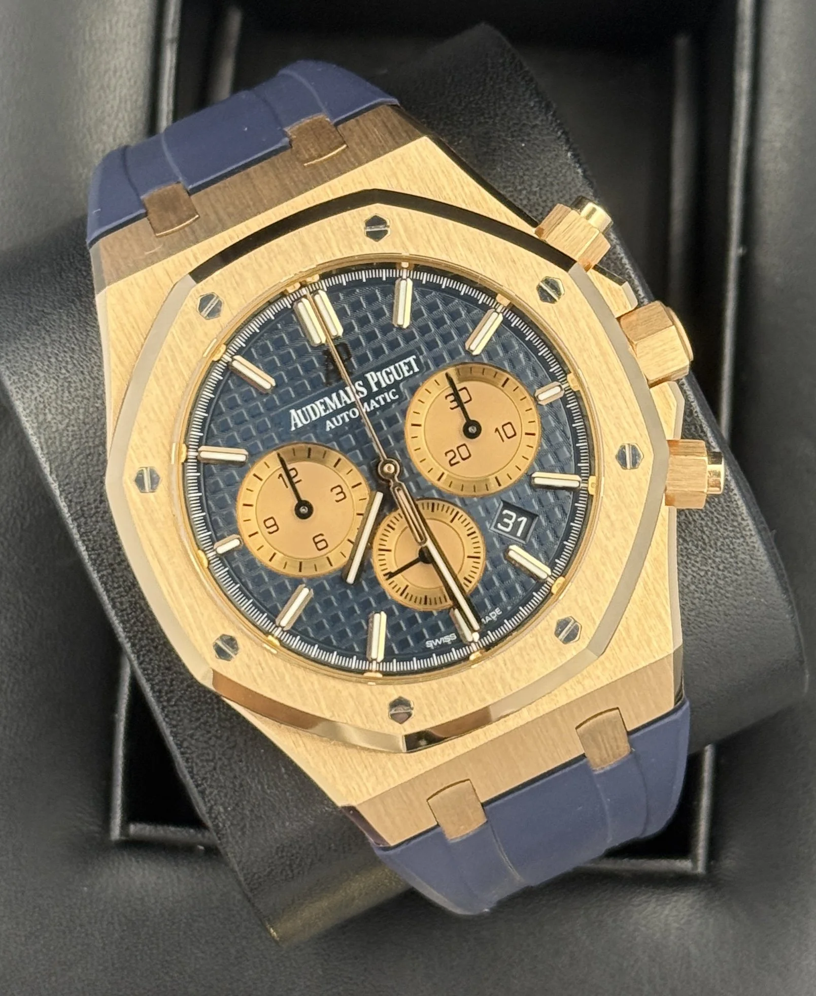Audemars Piguet Royal Oak Chronograph 41mm 18K Rose Gold Blue Dial 26331OR Men’s Watch