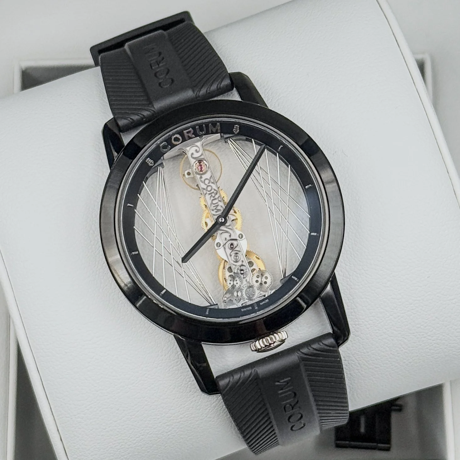 Corum Golden Bridge Round Black DLC Titanium Openwork Men's Watch 113.955.95