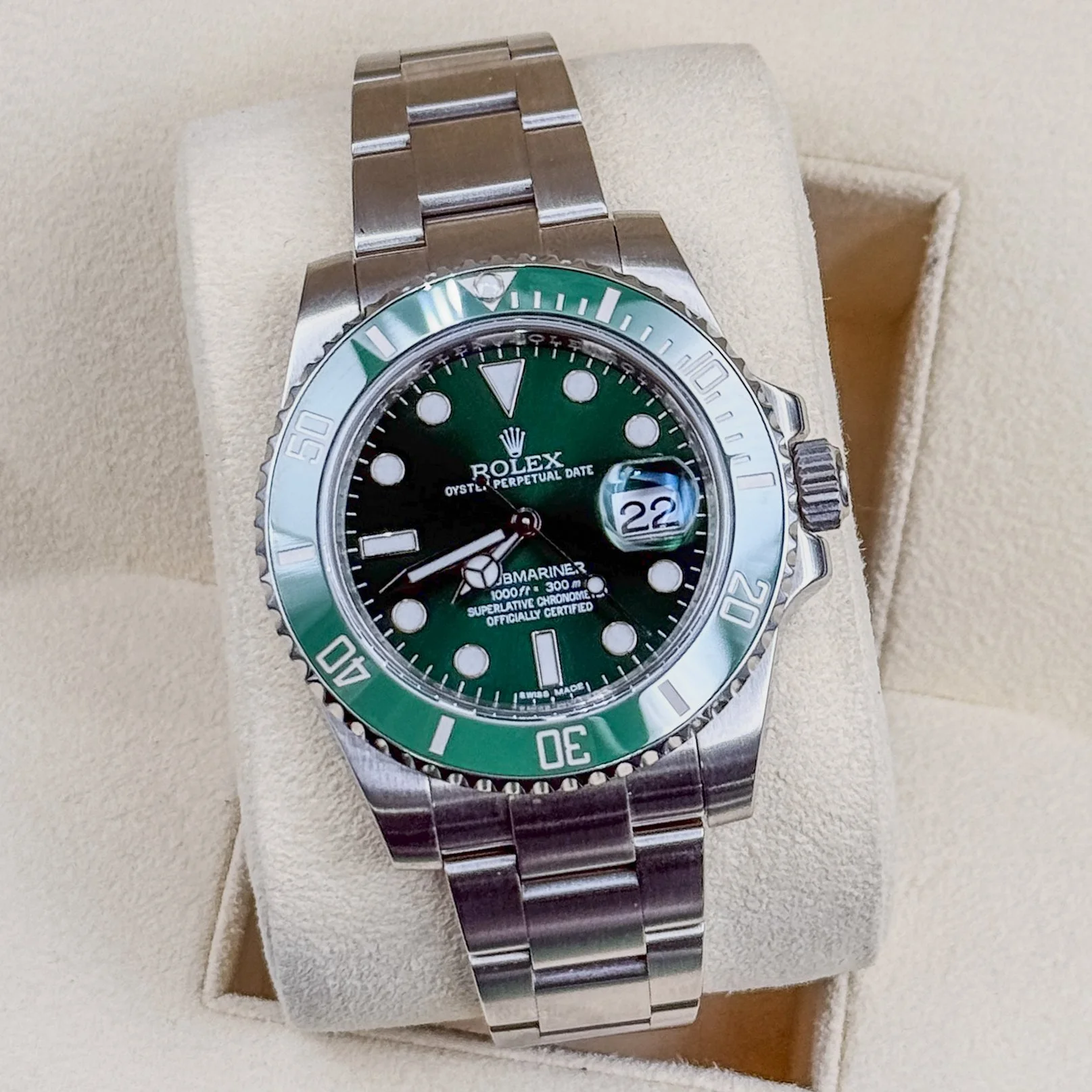Rolex Submariner Date Hulk Green Dial Ceramic Steel 40mm 116610LV CPO