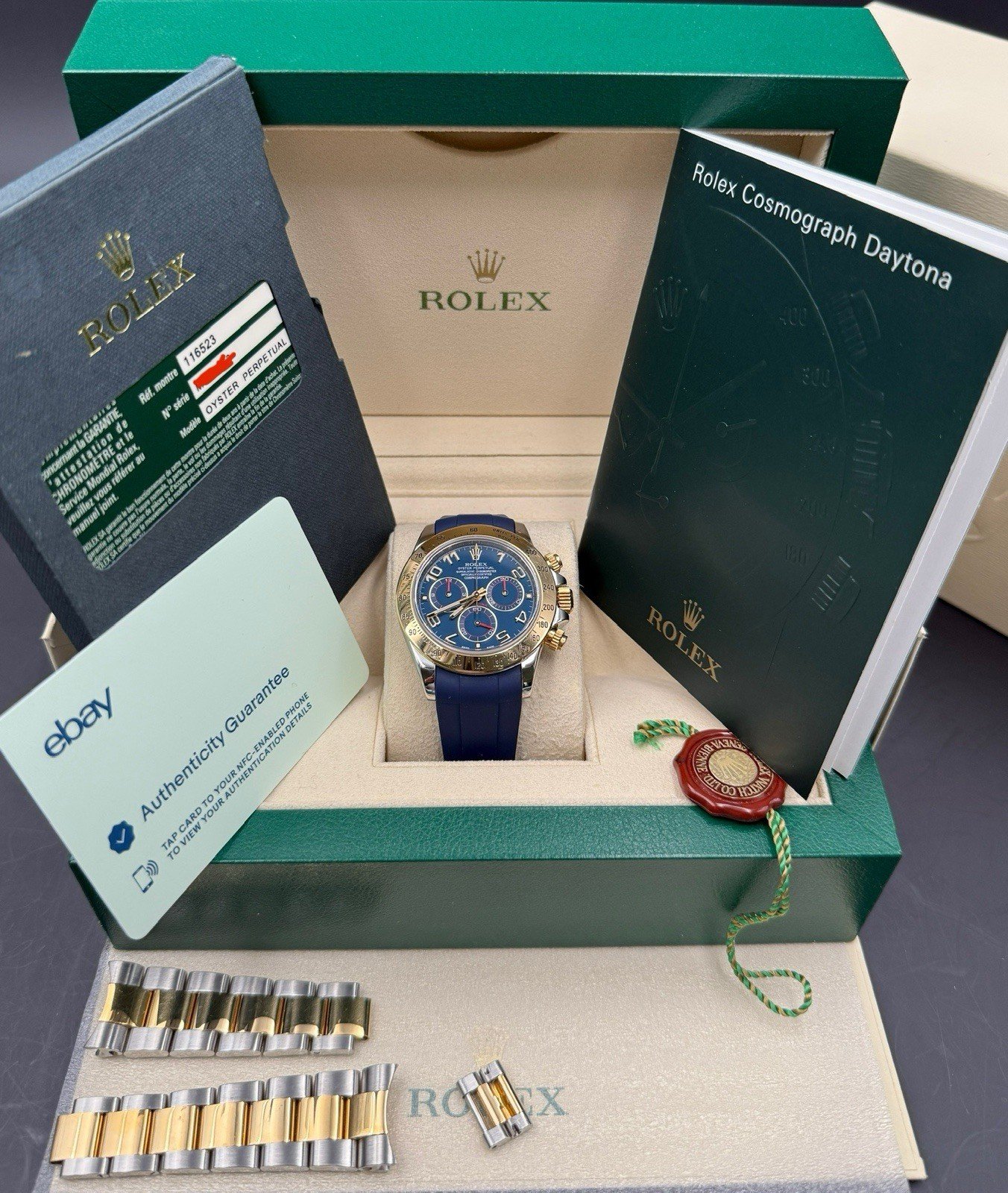 Rolex Daytona 116523 Blue Arabic Racing Dial 40mm Men's Watch