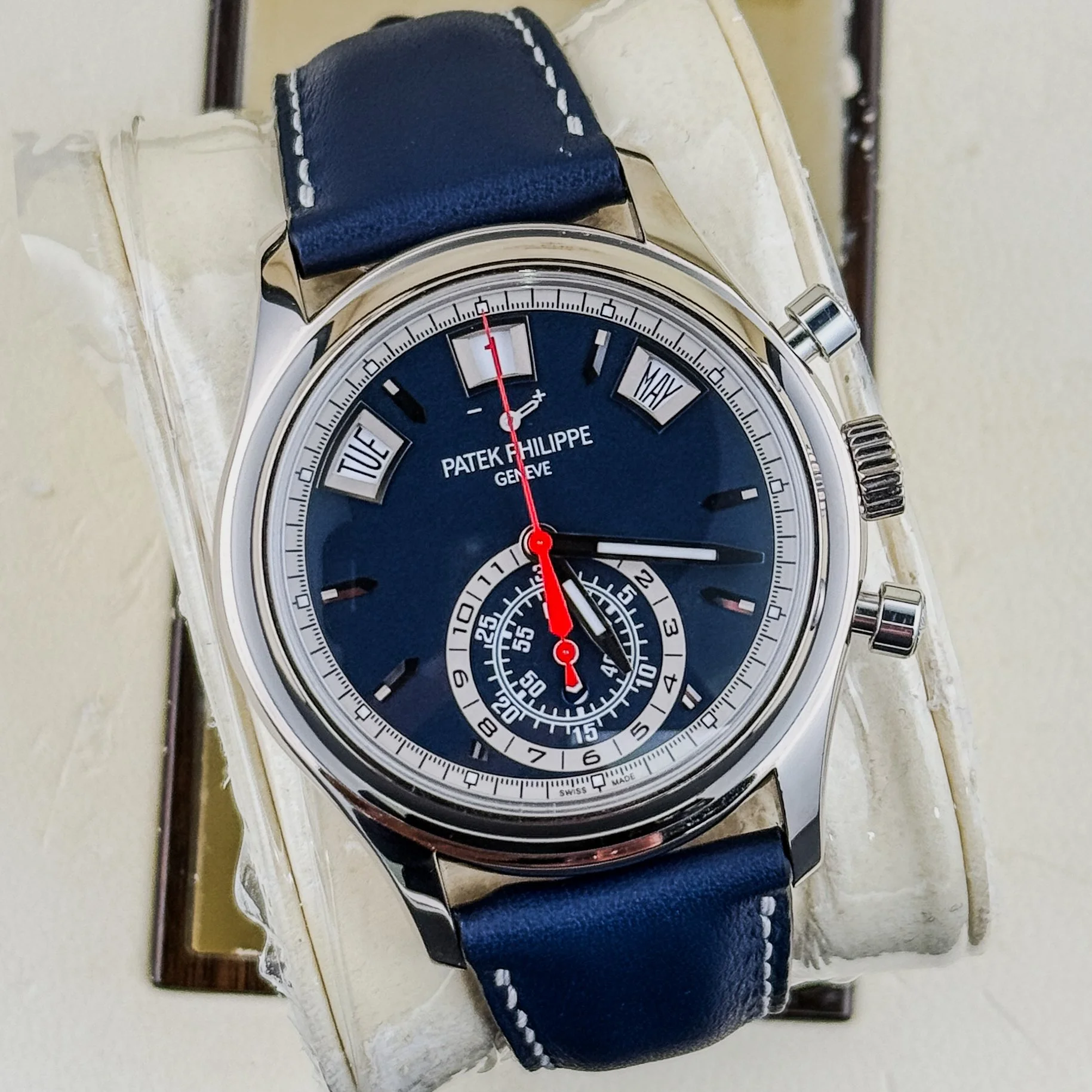 Patek Philippe Chronograph White Gold Blue Dial 40mm 5960/01G