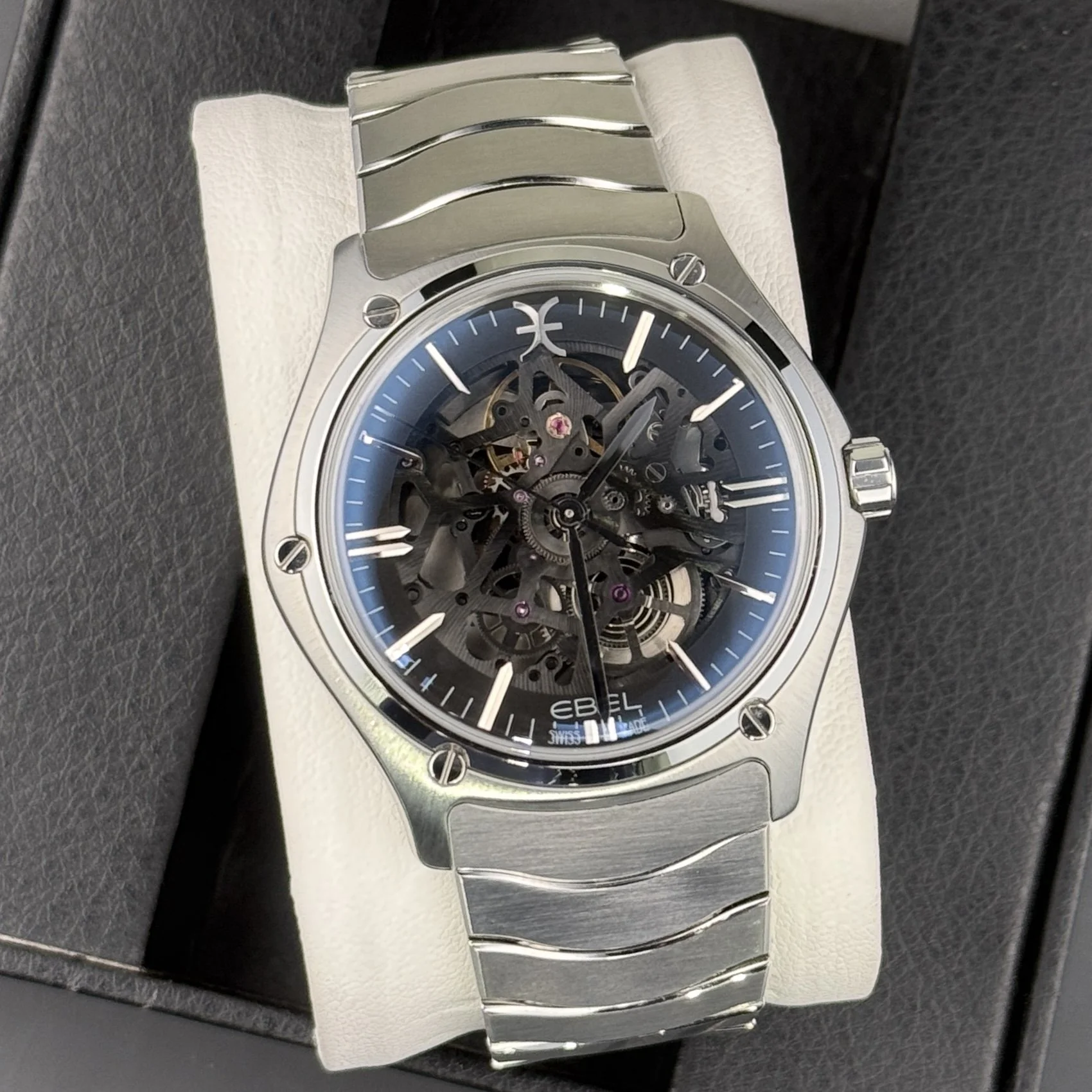 Ebel Sport Classic Skeleton Black Dial Steel 42mm 1216658 Men’s Watch