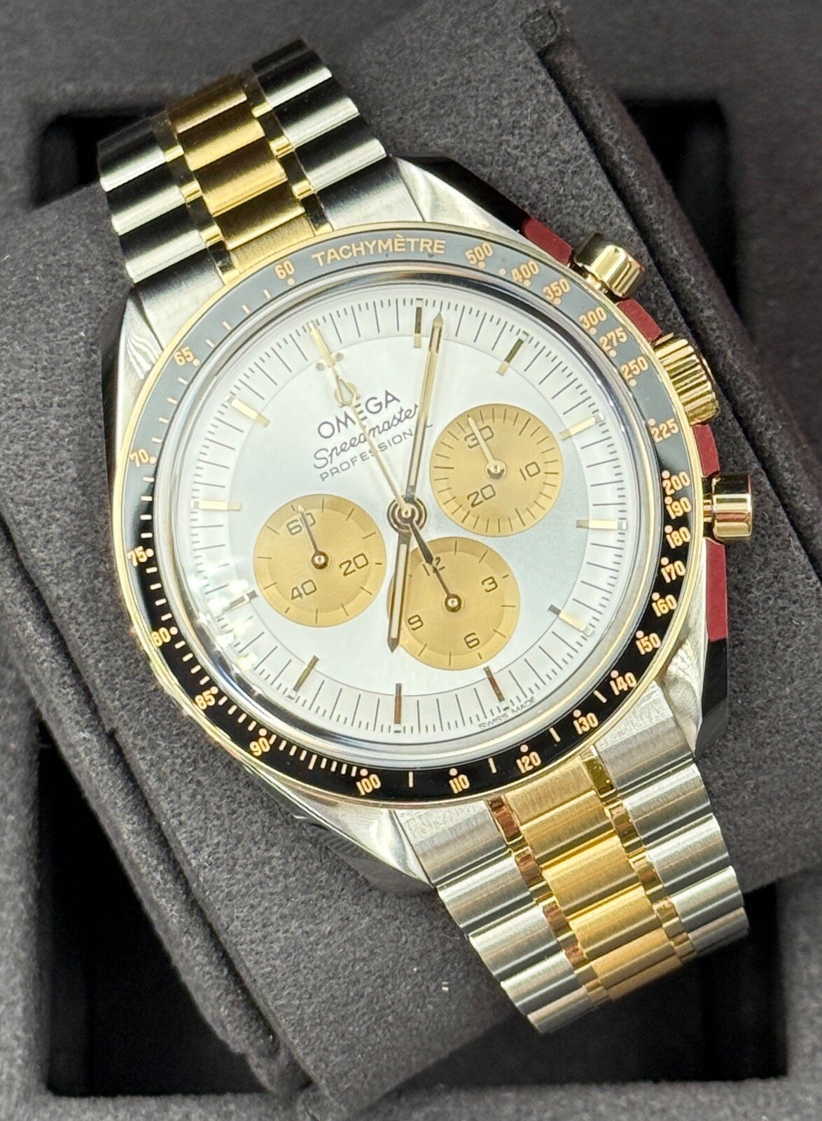 Omega Speedmaster Moonwatch Silver Dial Gold Steel 310.20.42.50.02.001