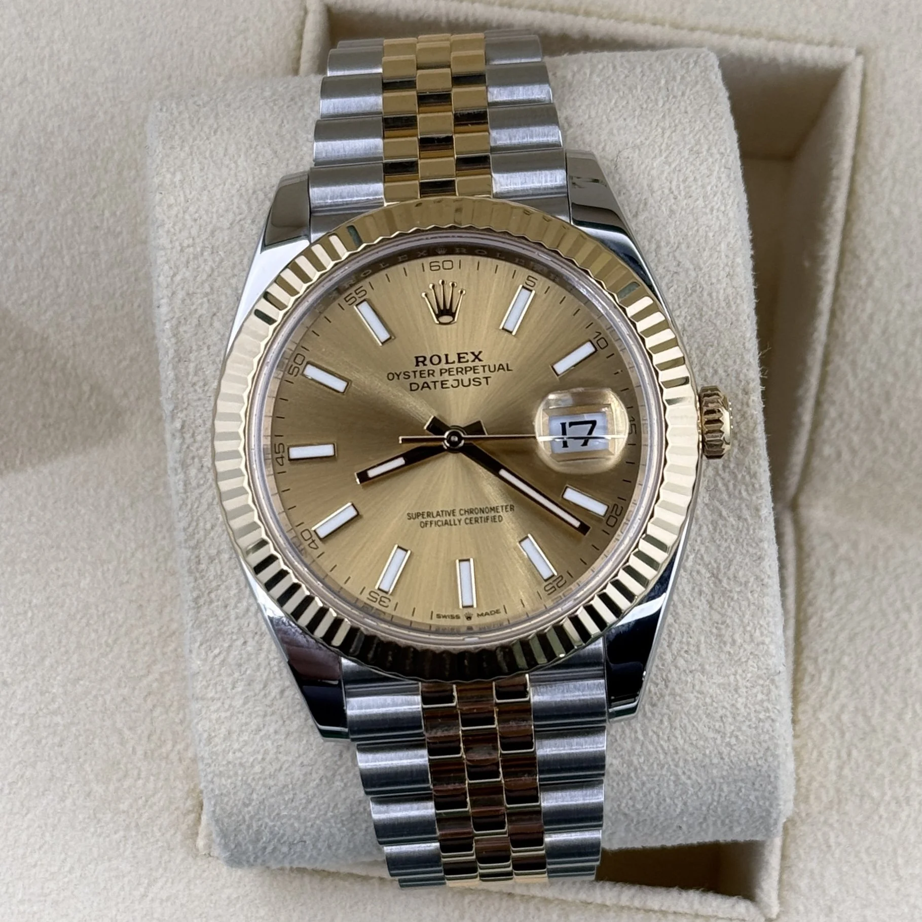Rolex Datejust 41 Two Tone Champagne Dial Jubilee Steel 126333 Men’s Watch