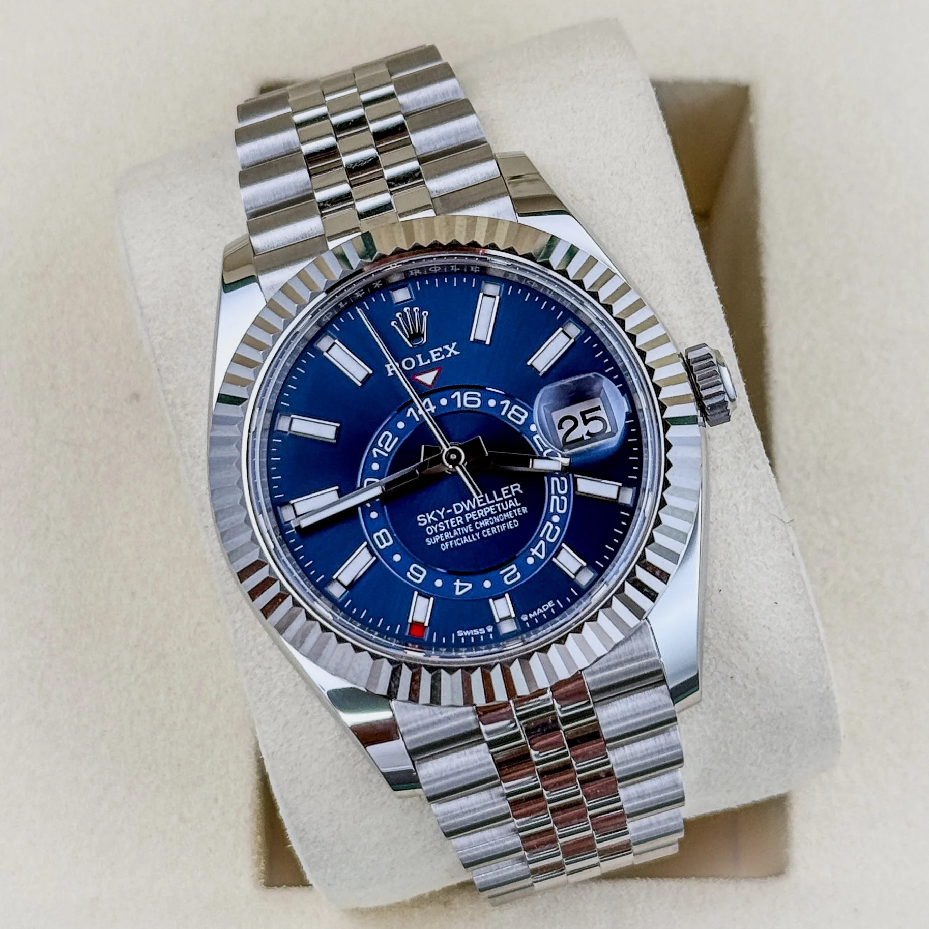 Rolex Sky-Dweller Blue Dial Jubilee Stainless Steel 42mm 336934
