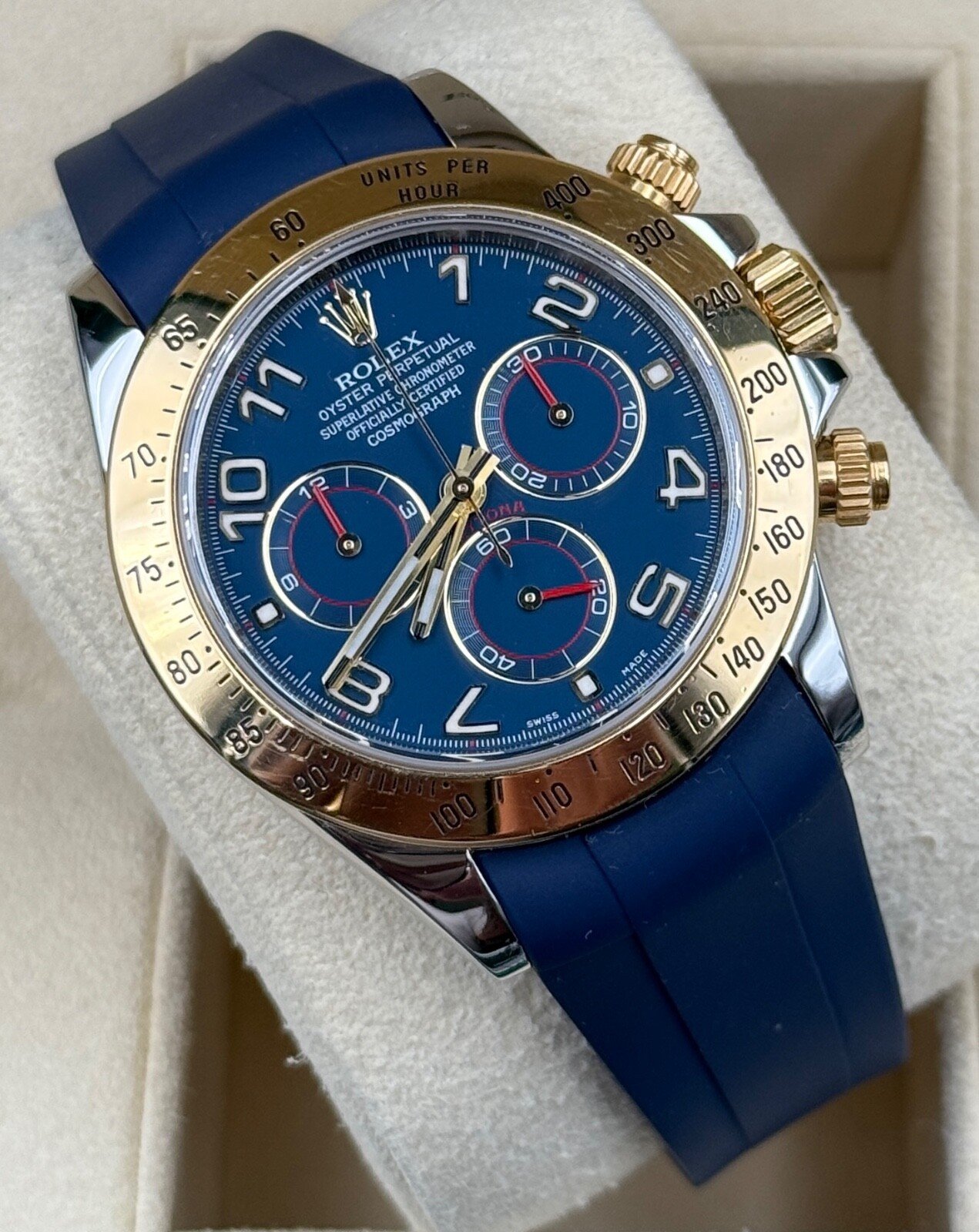 Rolex Daytona 116523 Blue Arabic Racing Dial 40mm Men's Watch Complete
