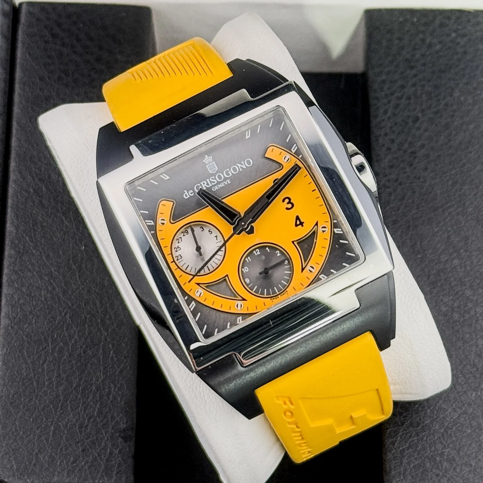 De Grisogono Power Breaker F1 Chronograph Steel Yellow Dial Watch Power Breaker