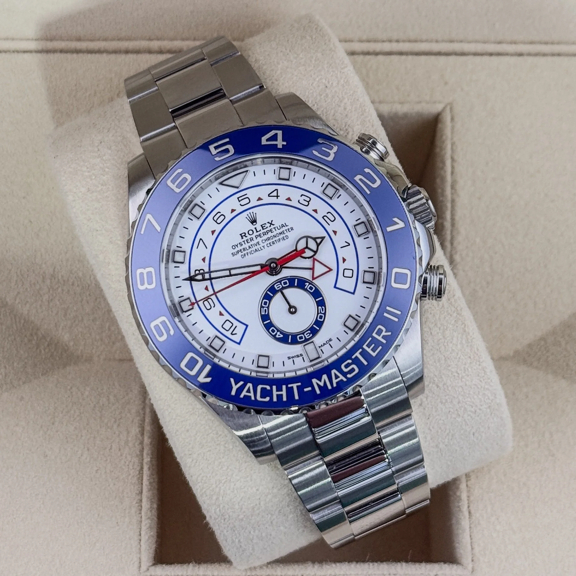 Rolex Yacht-Master II Stainless Steel White Dial Blue Ceramic 116680 44M