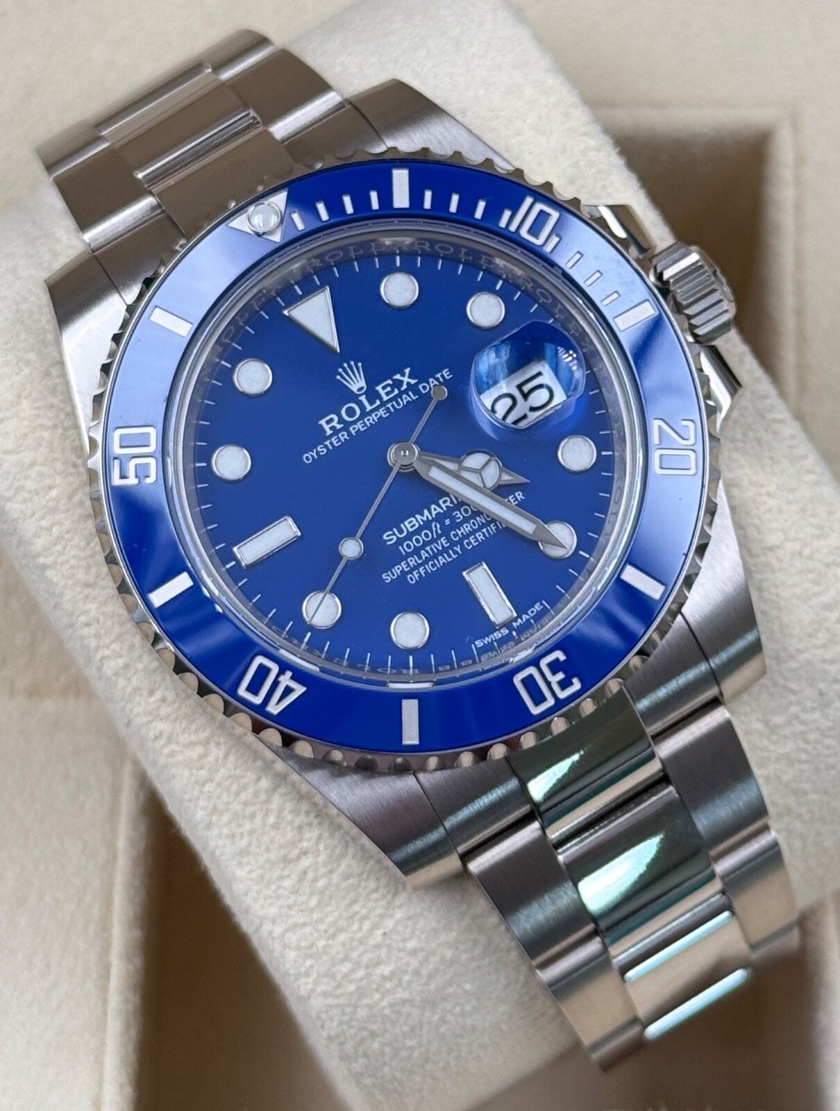 Rolex Submariner 116619LB 'Smurf' White Gold Blue Ceramic Blue Dial Rare 2020