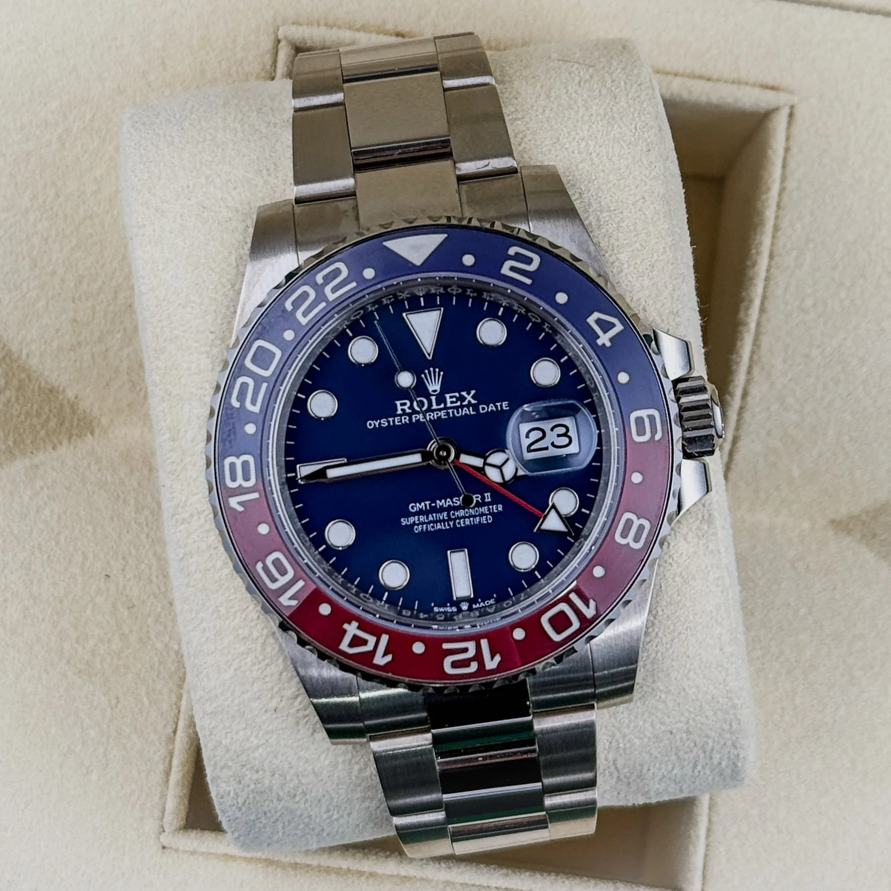 Rolex GMT-Master II Pepsi Blue Dial White Gold 40mm 126719BLRO