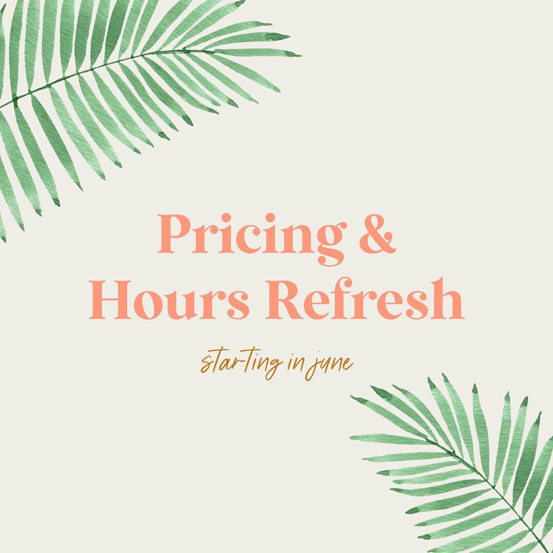 Hey Peachies! As we roll into the warmer months there will be an hours and pricing refresh happening here at the studio! 

As of June 1st, 2023 there will be a $5 increase on all body services, and some facial services.

As of June 19th the new hours