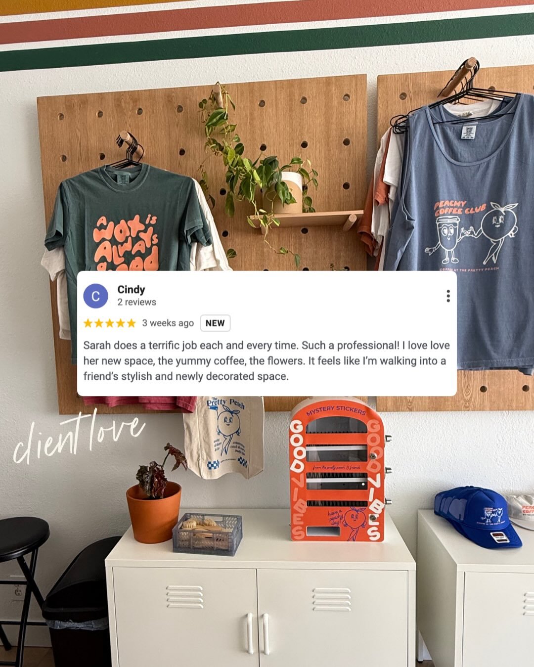 Some client love 🤍 we appreciate our peachies so much! Leaving a review for our little space and the services we offer means the world and then some.