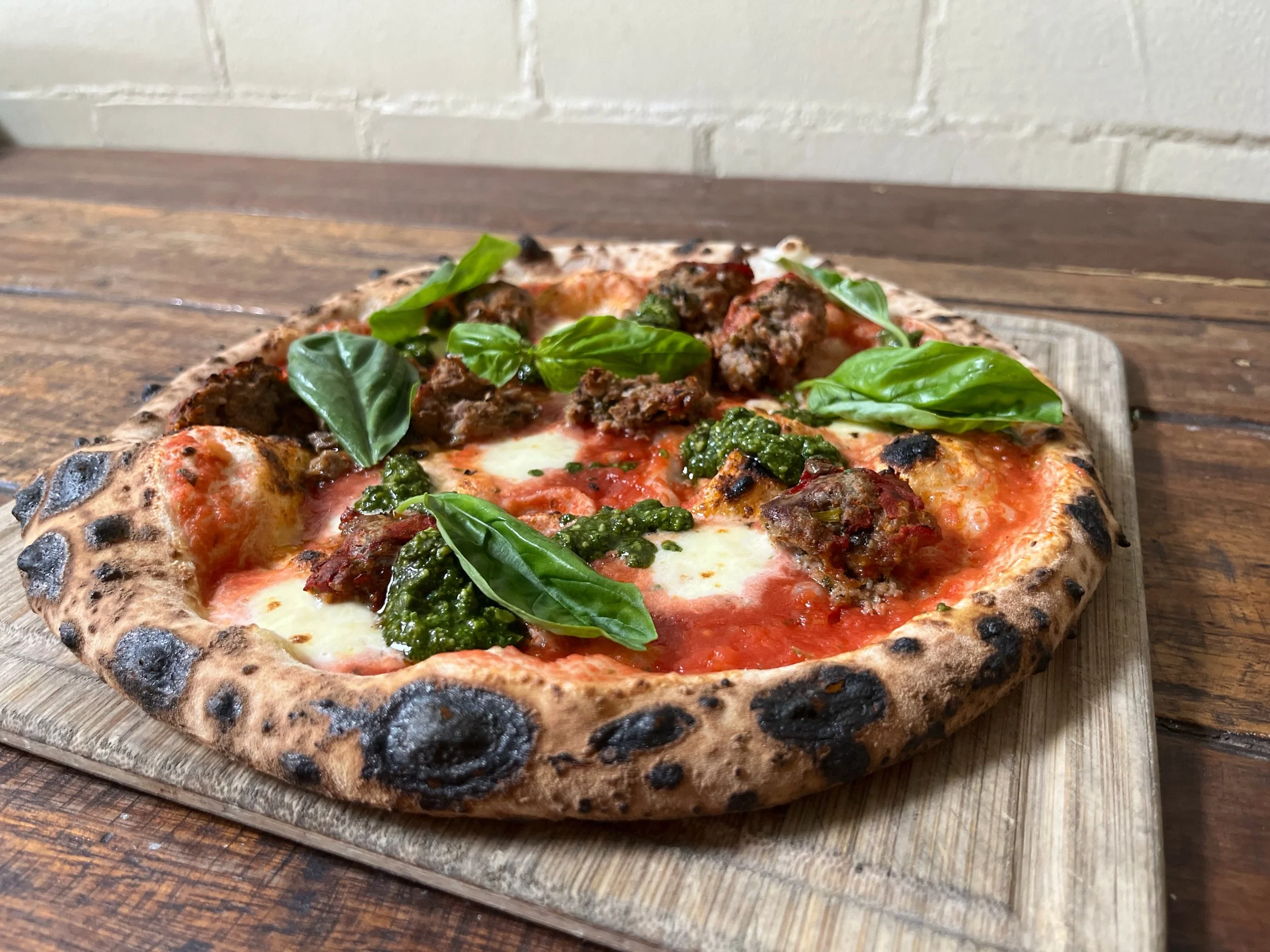 Doesn&rsquo;t matter whether you want to celebrate over lunch or dinner this weekend, we&rsquo;re open from 12-8pm both Saturday and Sunday.
And just to top it off&hellip;.
The Meatball Pizza is back on the specials board.
Book your table via our web