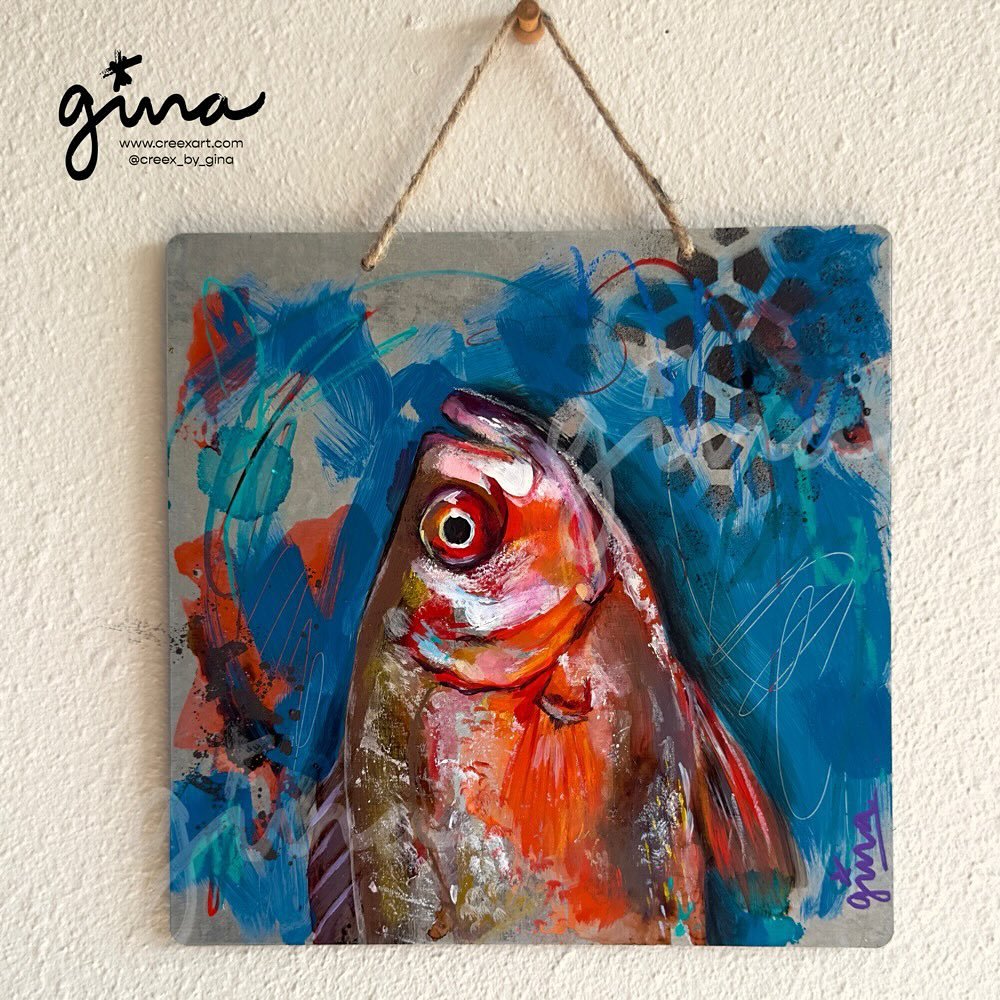 Scroll to see more colorful fish and enjoy today's fish overdose. 😬 And&hellip;  leave a heart on the comments if you like them. 🙏😬

See you in the booth L84 this weekend at @tulsamayfest. Ok bye 👋🏼😊

#fineart #fish #fishlover #homeinteriors #h