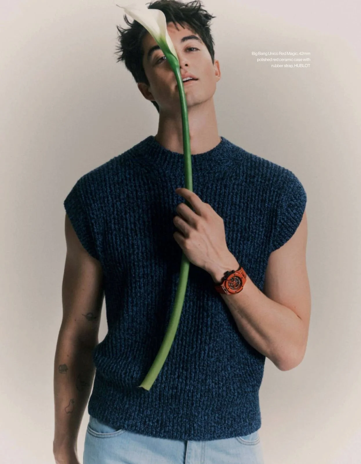 Makeup by Kat Zhang of The Suburbs Studio for Elijah Woods for Esquire publication