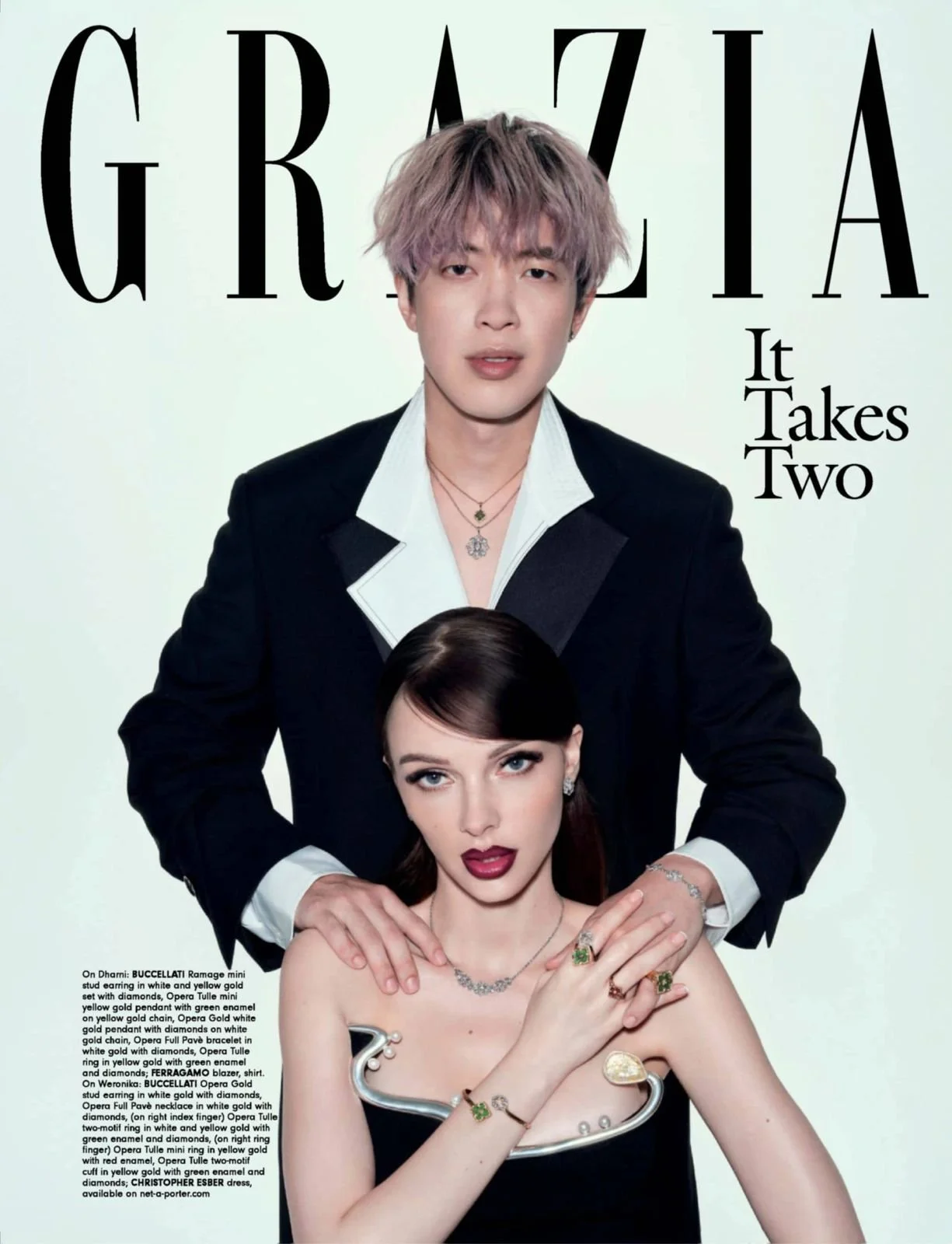 Hair and makeup by Kat Zhang and Nicole Ang for Grazia publication cover