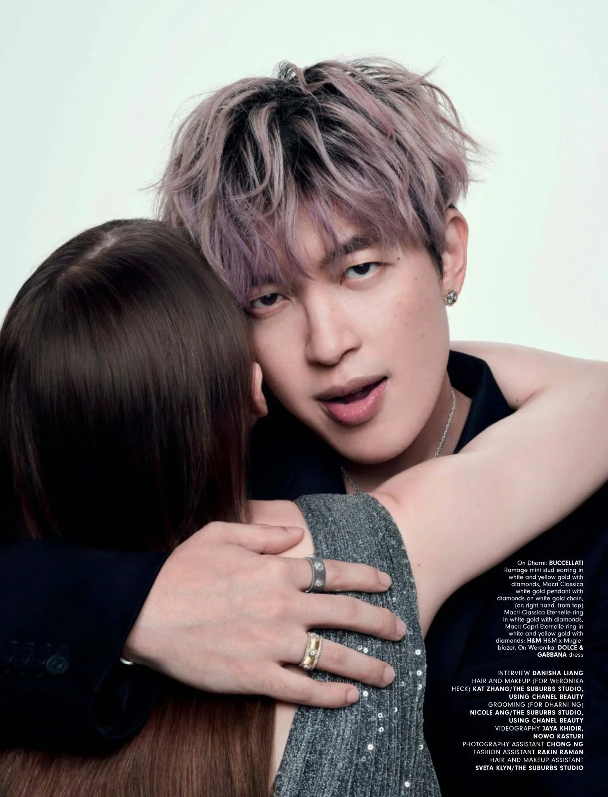 Hair and makeup by Kat Zhang and Nicole Ang for Grazia publication cover