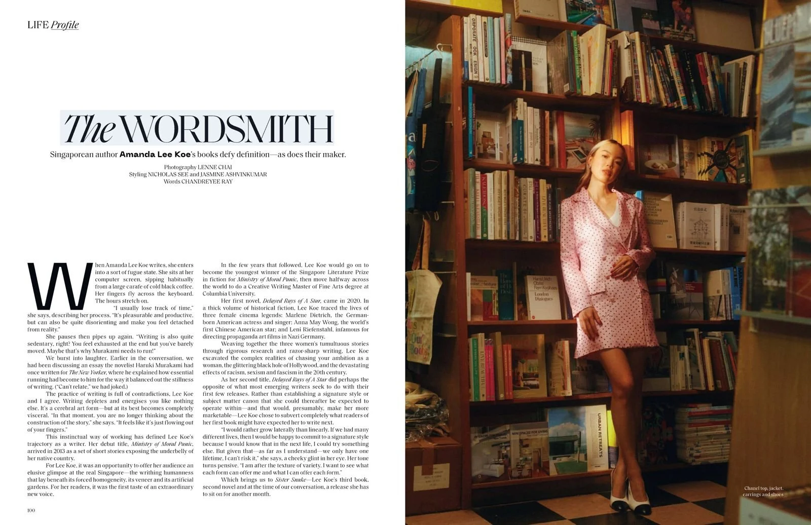 Hair and makeup by Kat Zhang of The Suburbs Studio for Vogue publication