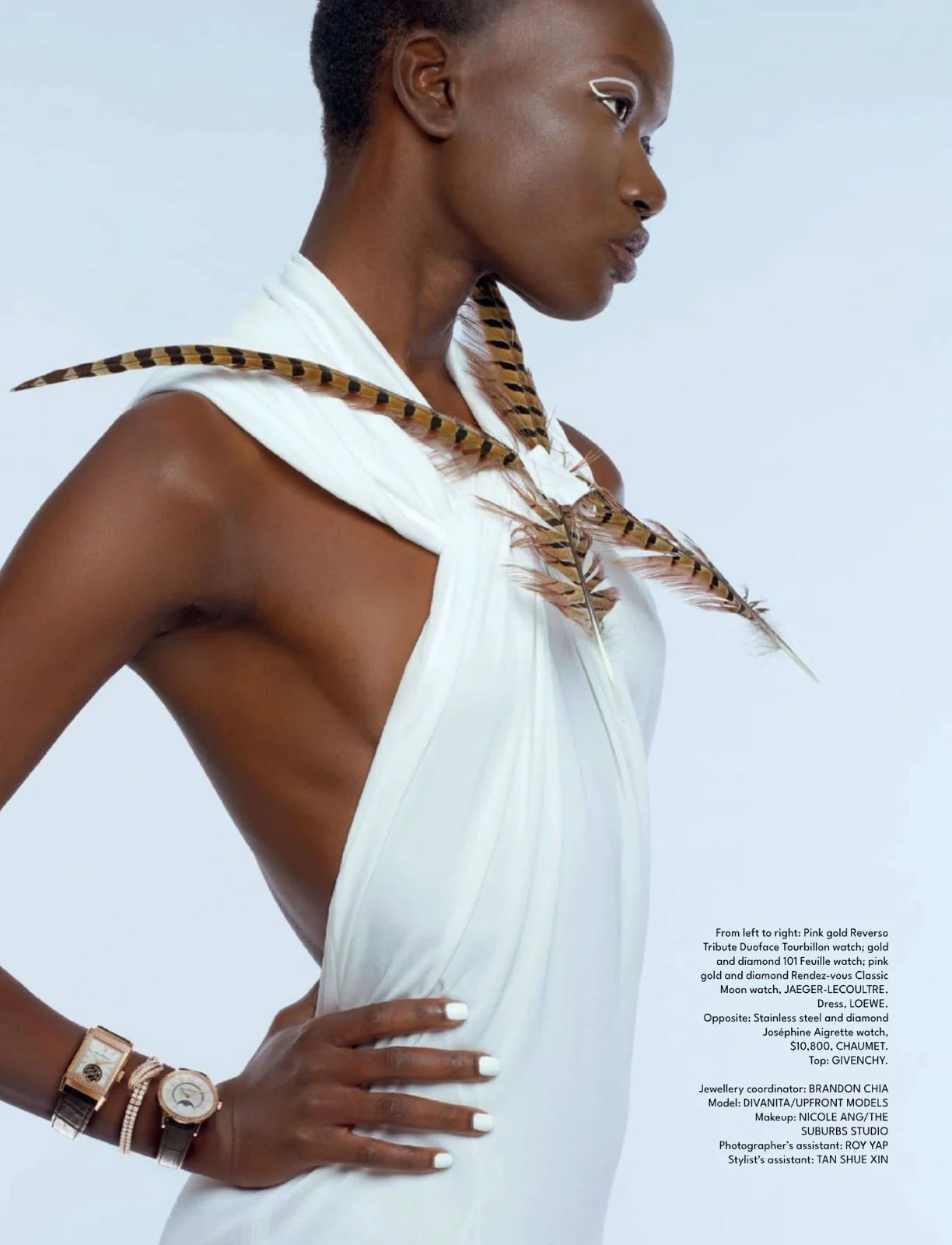 Makeup by Nicole Ang of The Suburbs Studio for Harper's Bazaar publication