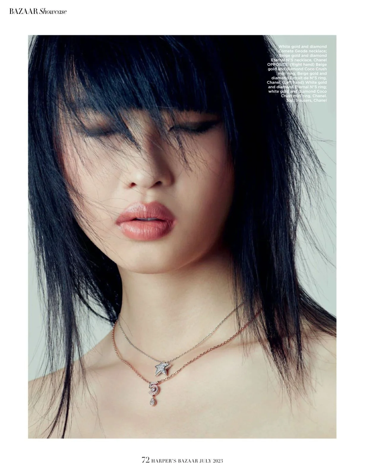 Makeup by Kat Zhang of The Suburbs Studio for Harpers Bazaar publication