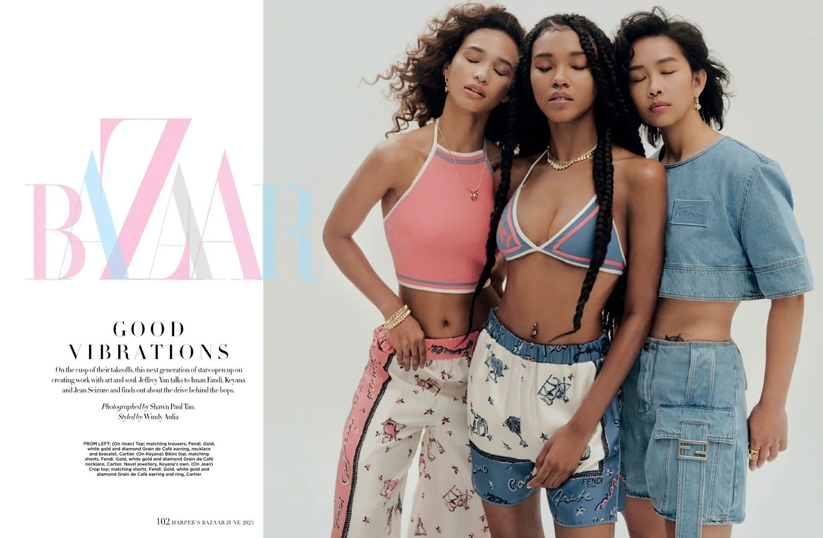Makeup by Kat Zhang of The Suburbs Studio for Harper's BAZAAR publication