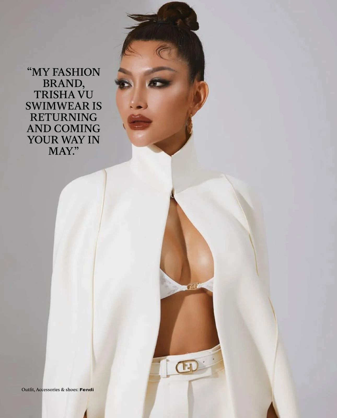 Makeup by Kat Zhang of The Suburbs Studio for L'Officiel India publication