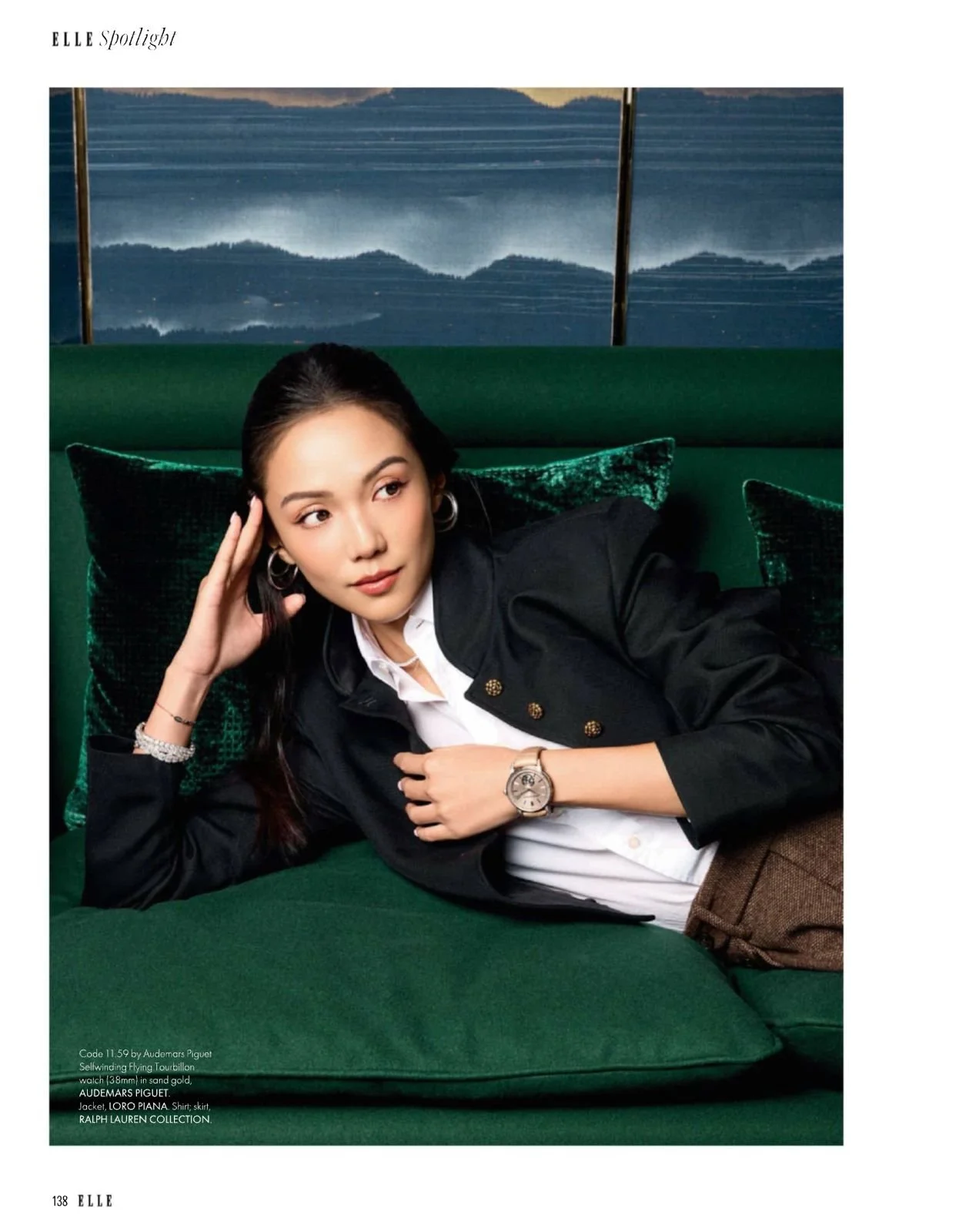 Hair and makeup by Kat Zhang of The Suburbs Studio for ELLE publication