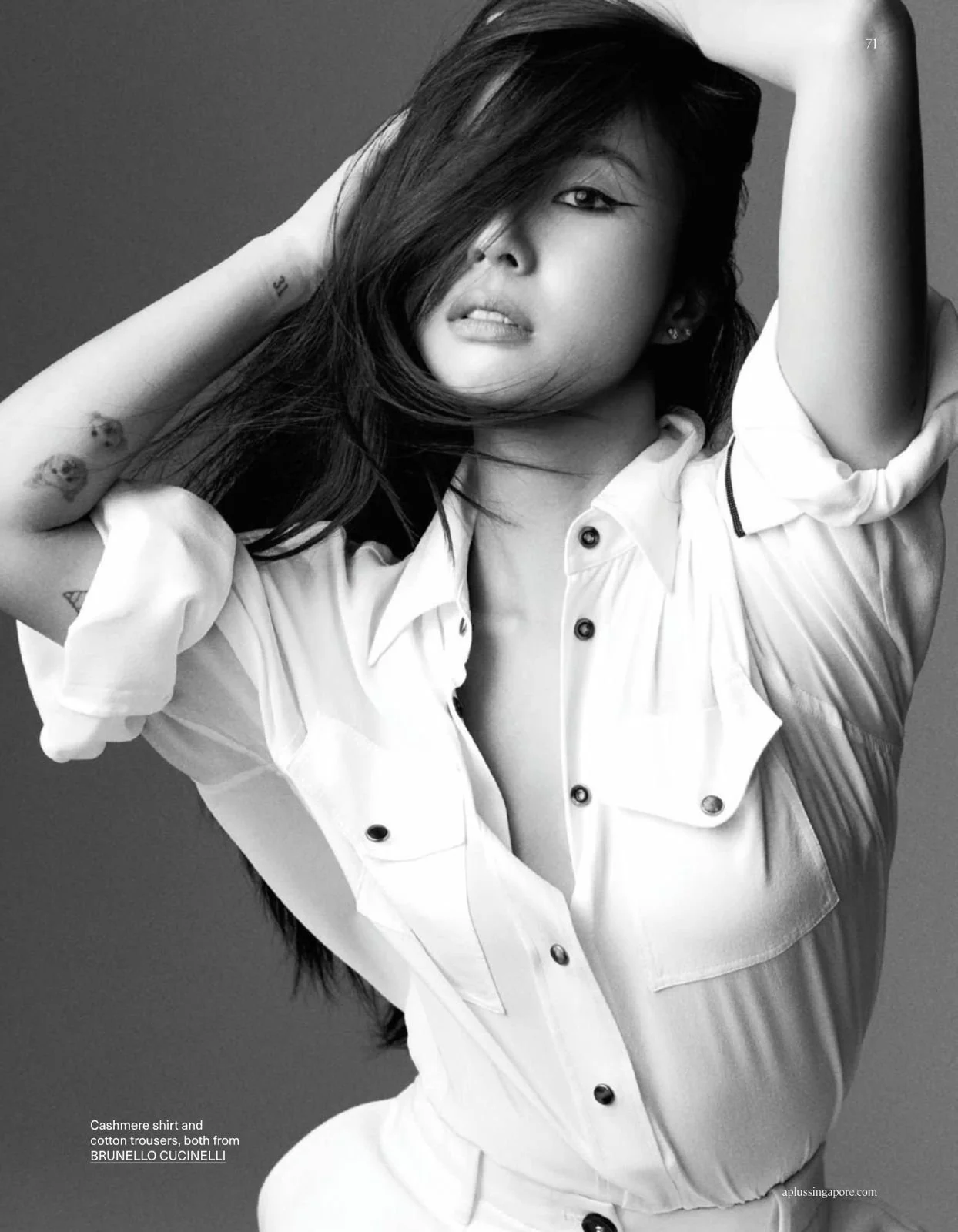Makeup by Nicole Ang of The Suburbs Studio for Germaine Leonora Tan for a+ Singapore publication cover shoot