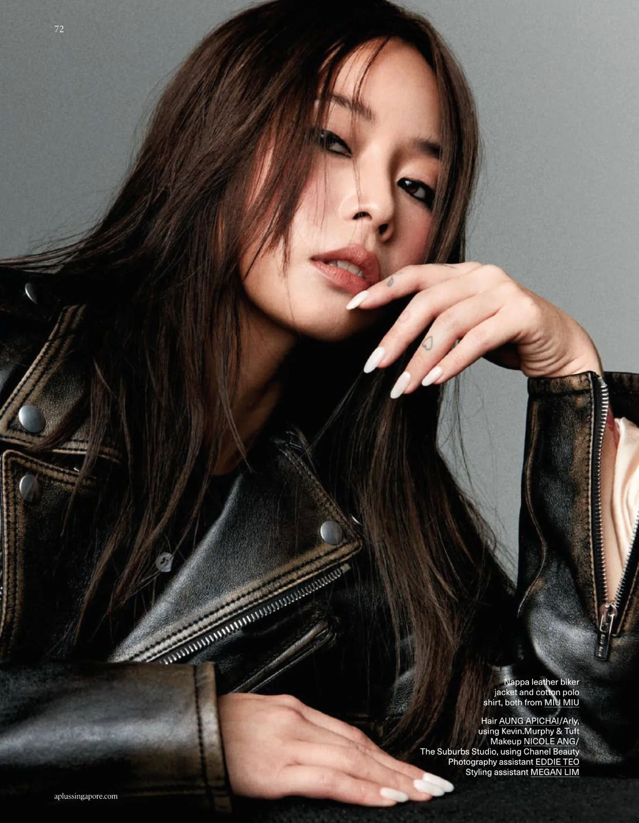 Makeup by Nicole Ang of The Suburbs Studio for Germaine Leonora Tan for a+ Singapore publication cover shoot