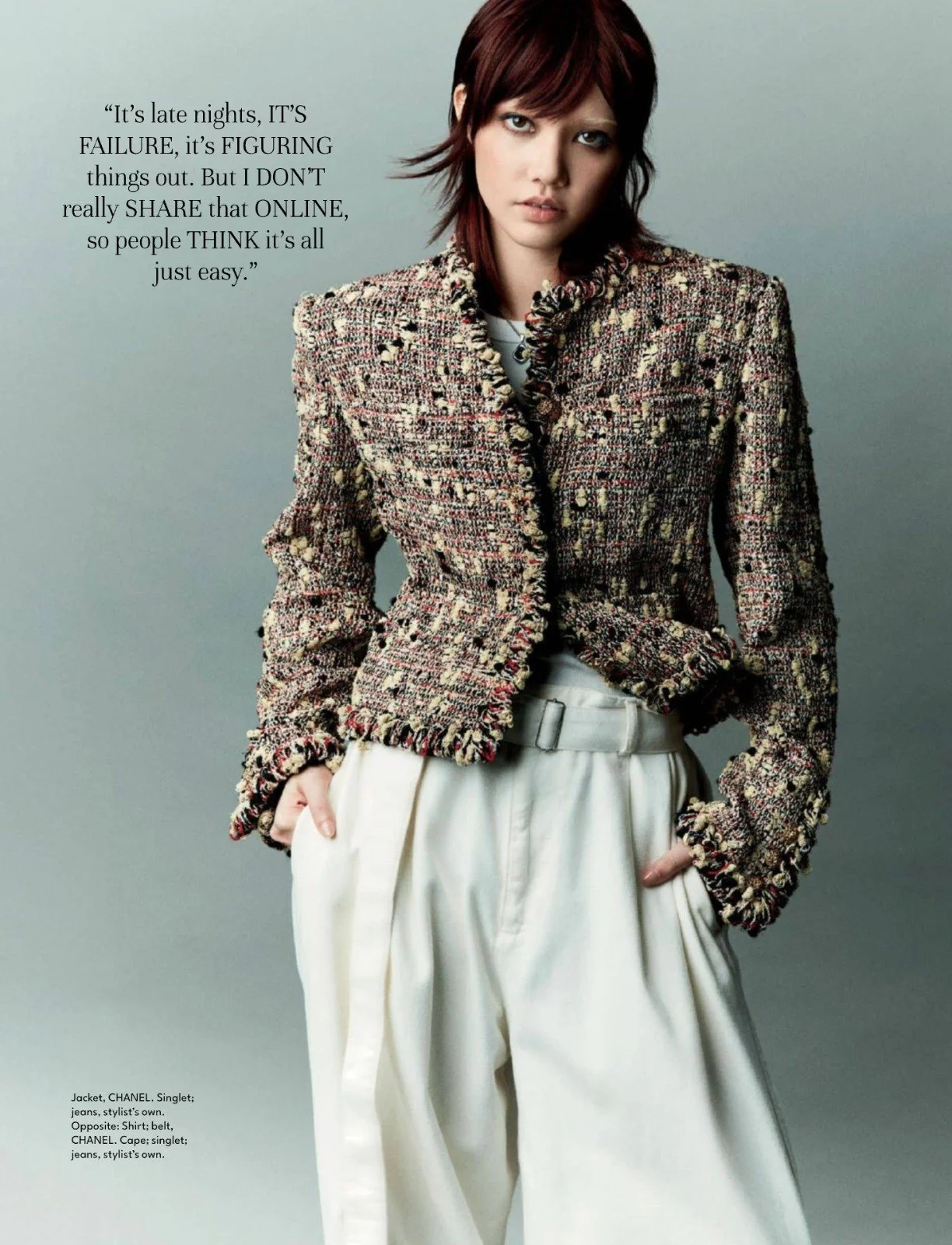 Hair and makeup by Kat Zhang of The Suburbs Studio for Shye for Harper's Bazaar publication