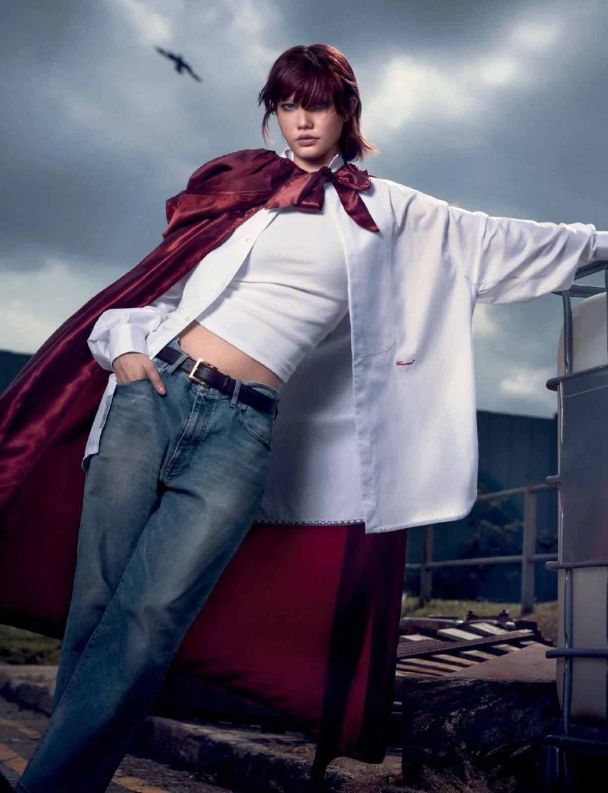 Hair and makeup by Kat Zhang of The Suburbs Studio for Shye for Harper's Bazaar publication