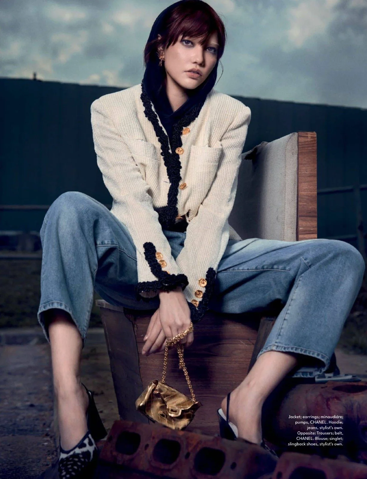 Hair and makeup by Kat Zhang of The Suburbs Studio for Shye for Harper's Bazaar publication