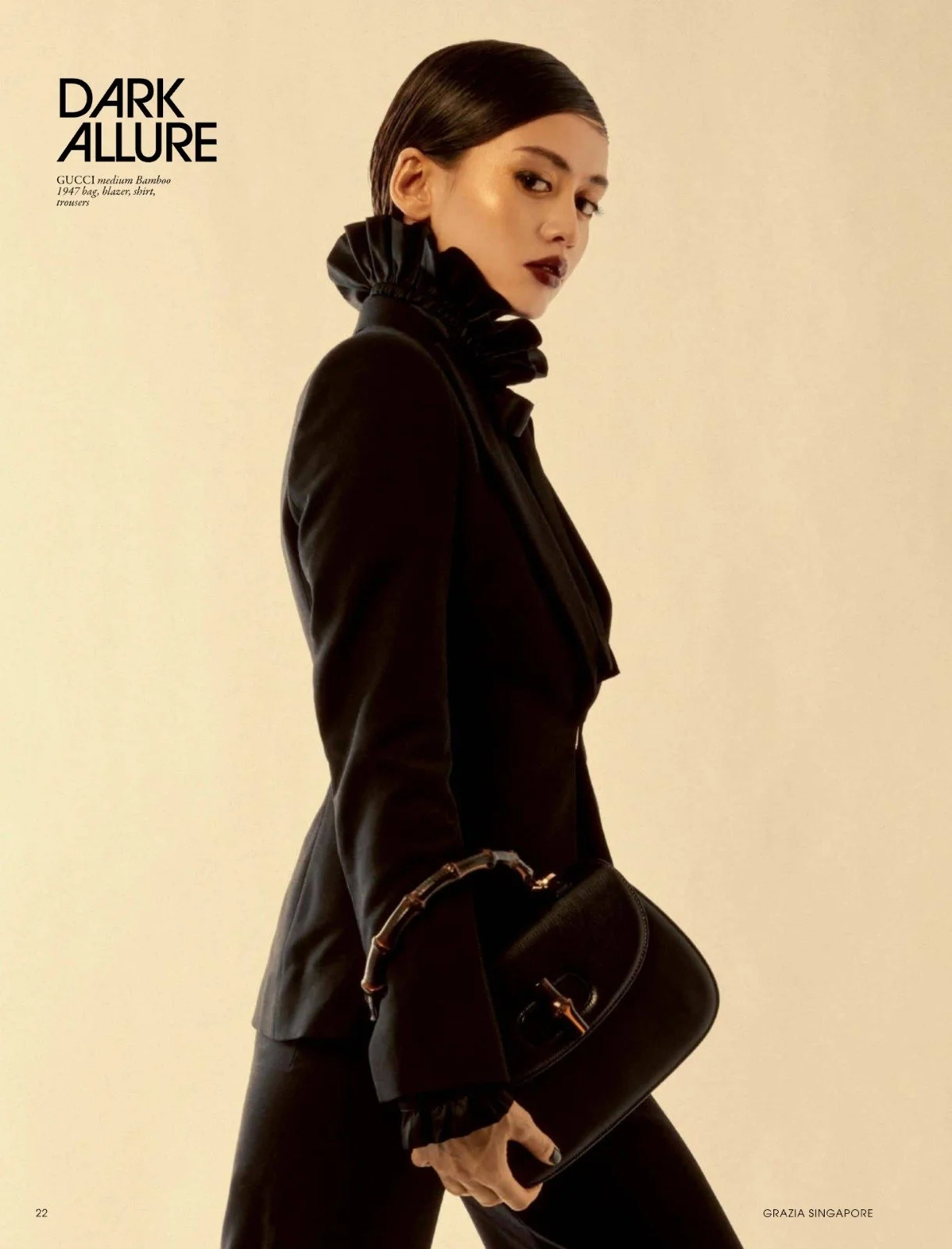 Hair and makeup by Kat Zhang of The Suburbs Studio for Grazia editorial publication