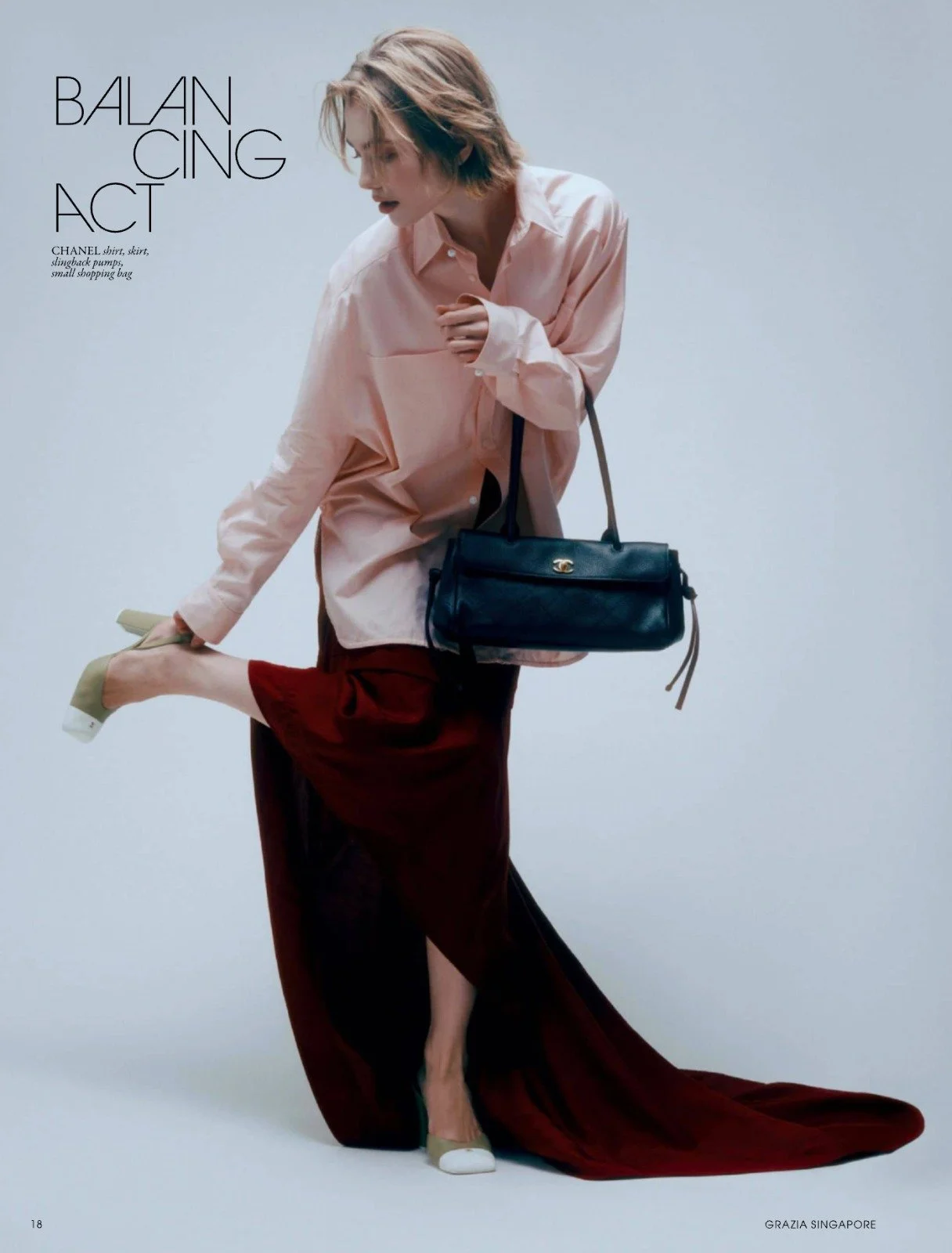 Hair and makeup by Kat Zhang of The Suburbs Studio for Grazia publication