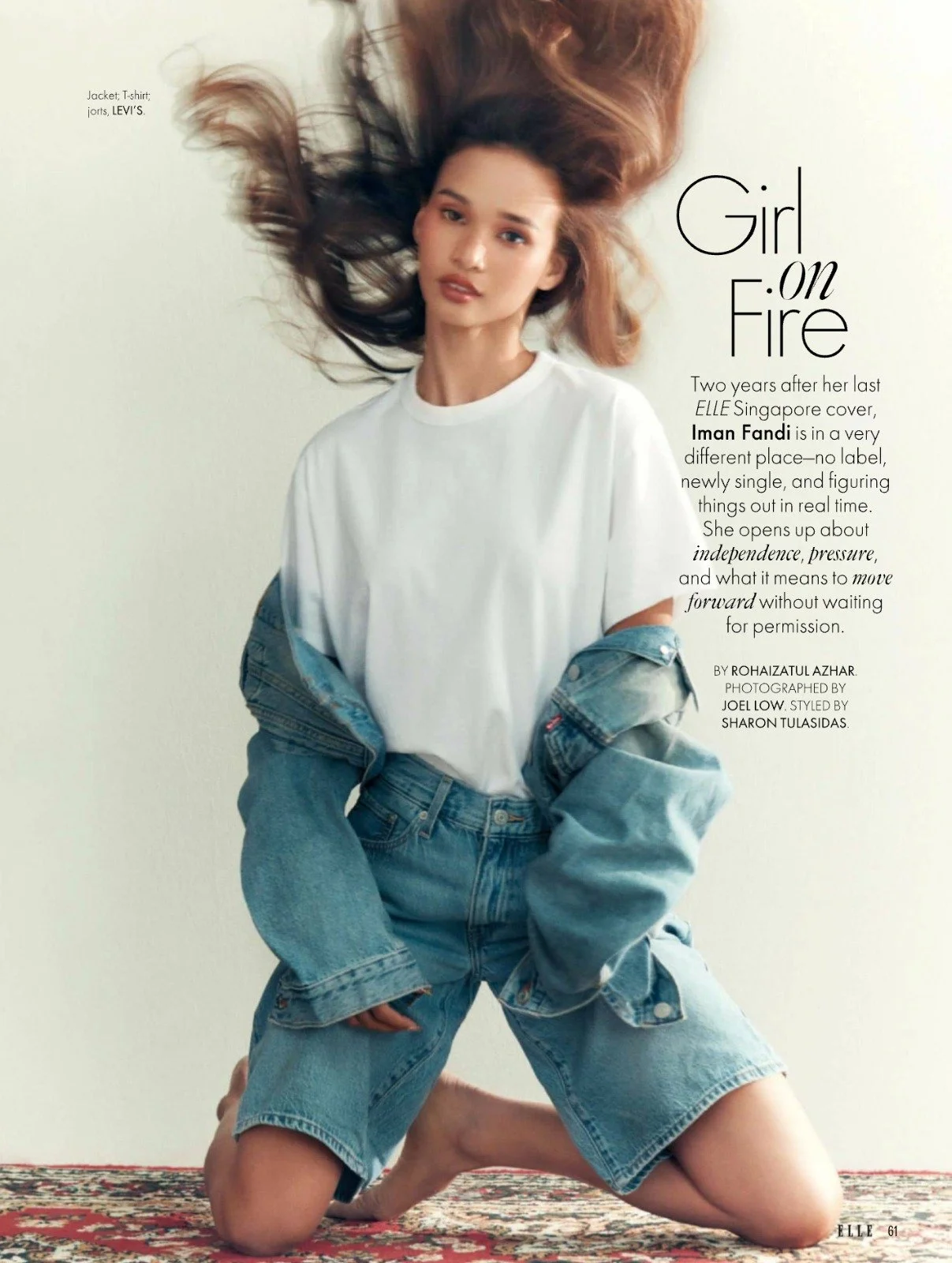 Makeup by Kat Zhang of The Suburbs Studio for ELLE publication