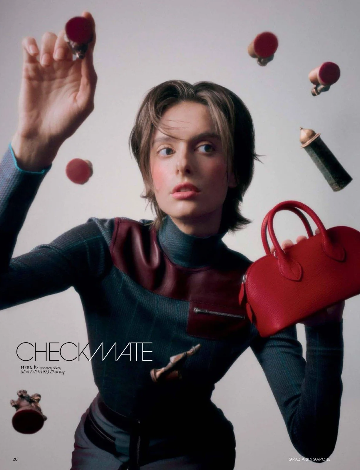 Makeup and hairstyling by Kat Zhang of The Suburbs Studio for Grazia
