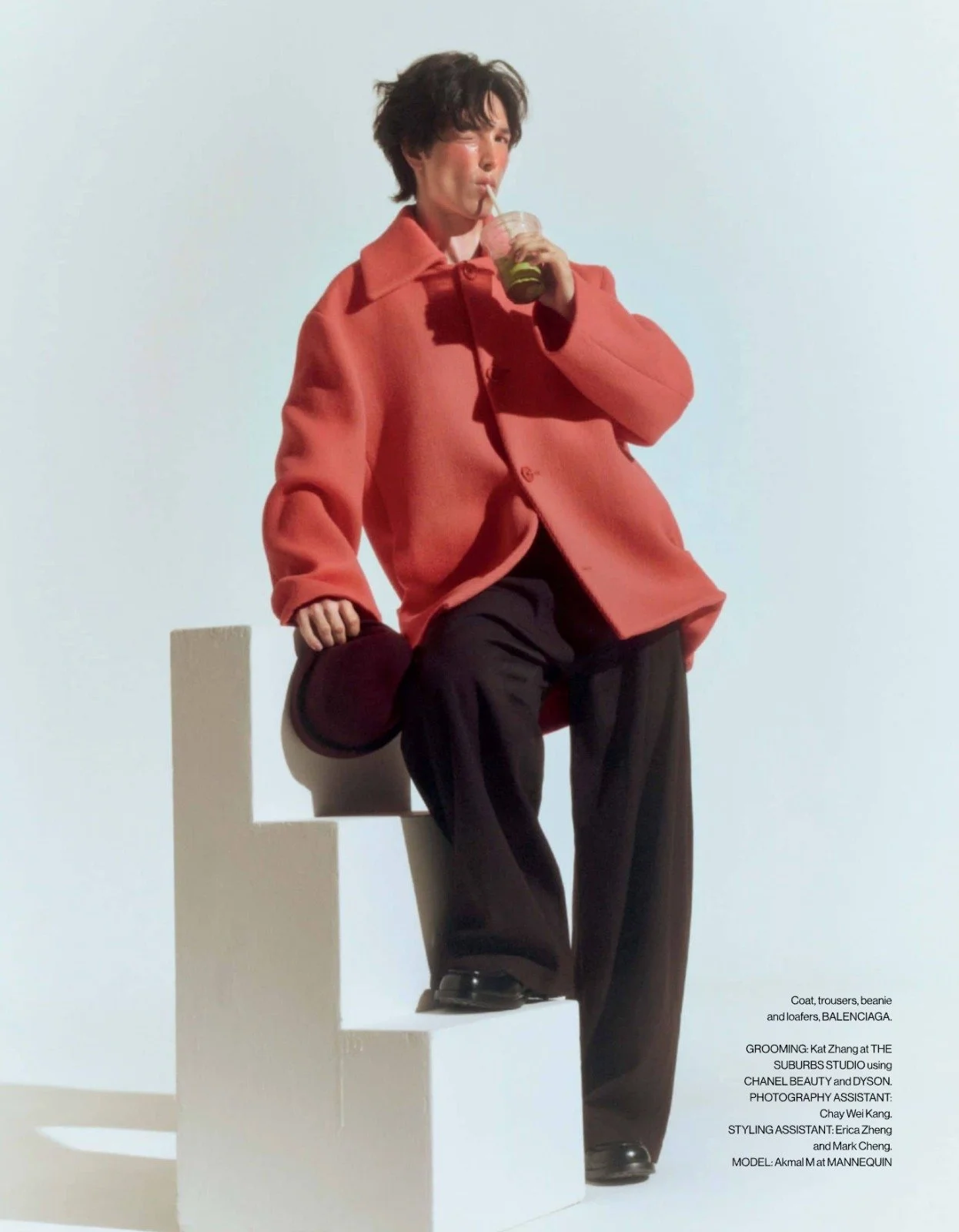 Makeup and hairstyling by Kat Zhang of The Suburbs Studio for Esquire