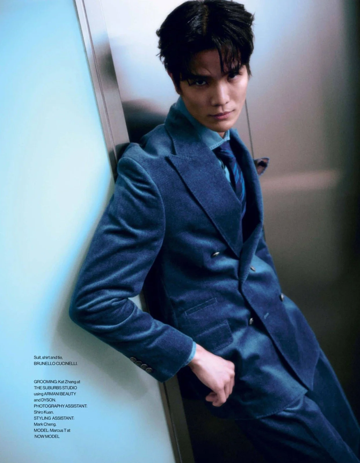 Makeup and hairstyling by Kat Zhang of The Suburbs Studio for Esquire