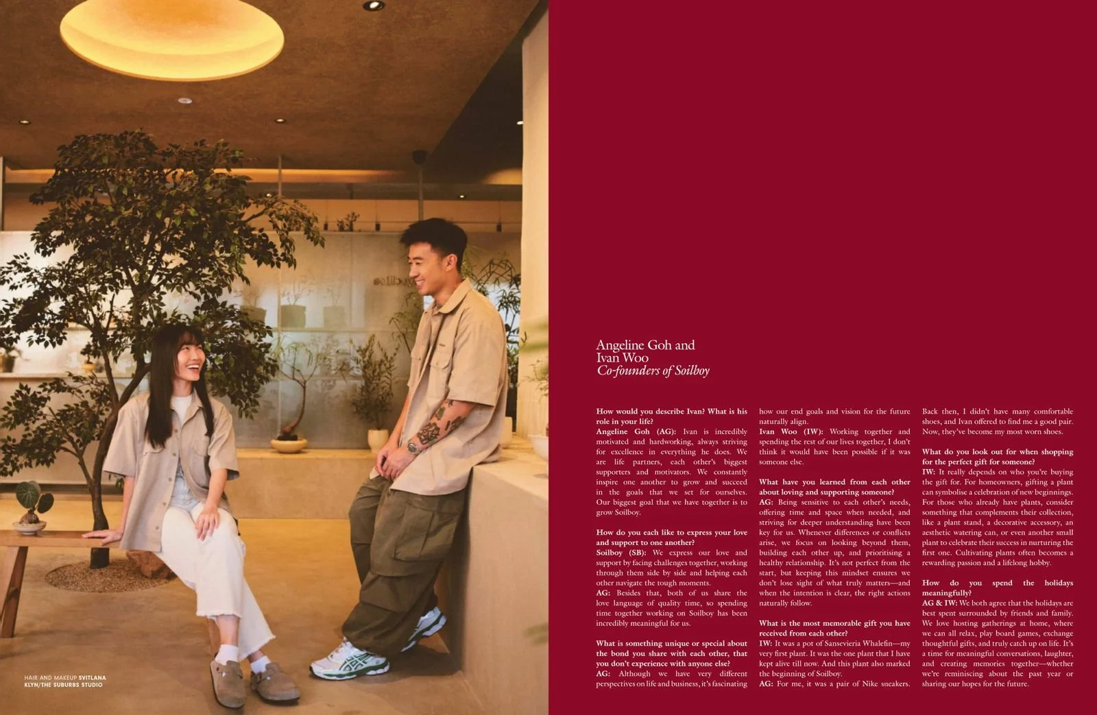 Hair and makeup by Sophia Soh and Sveta Klyn of The Suburbs Studio for Grazia publication
