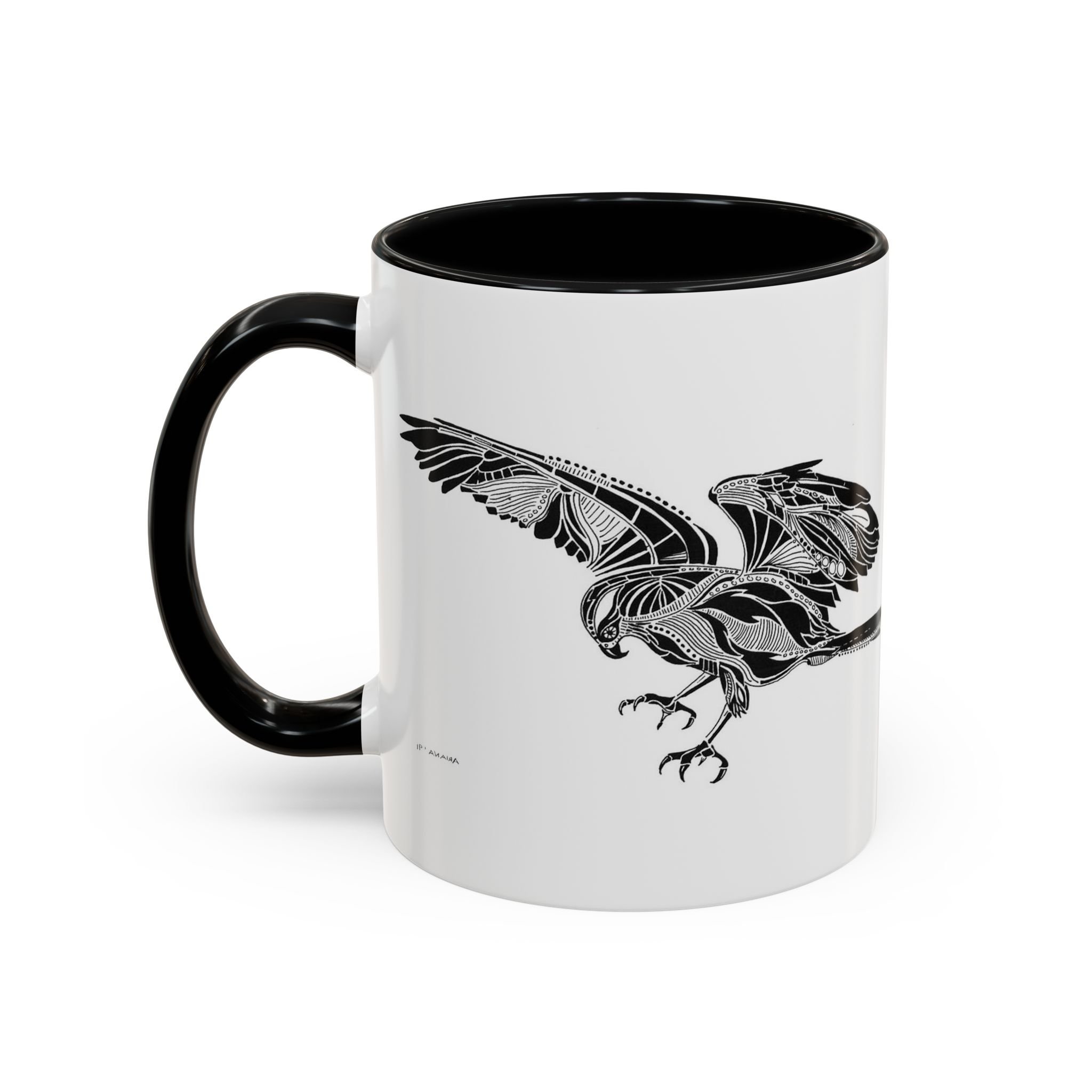 'Black Shoulder Kite' Ceramic Coffee Mug, 11oz