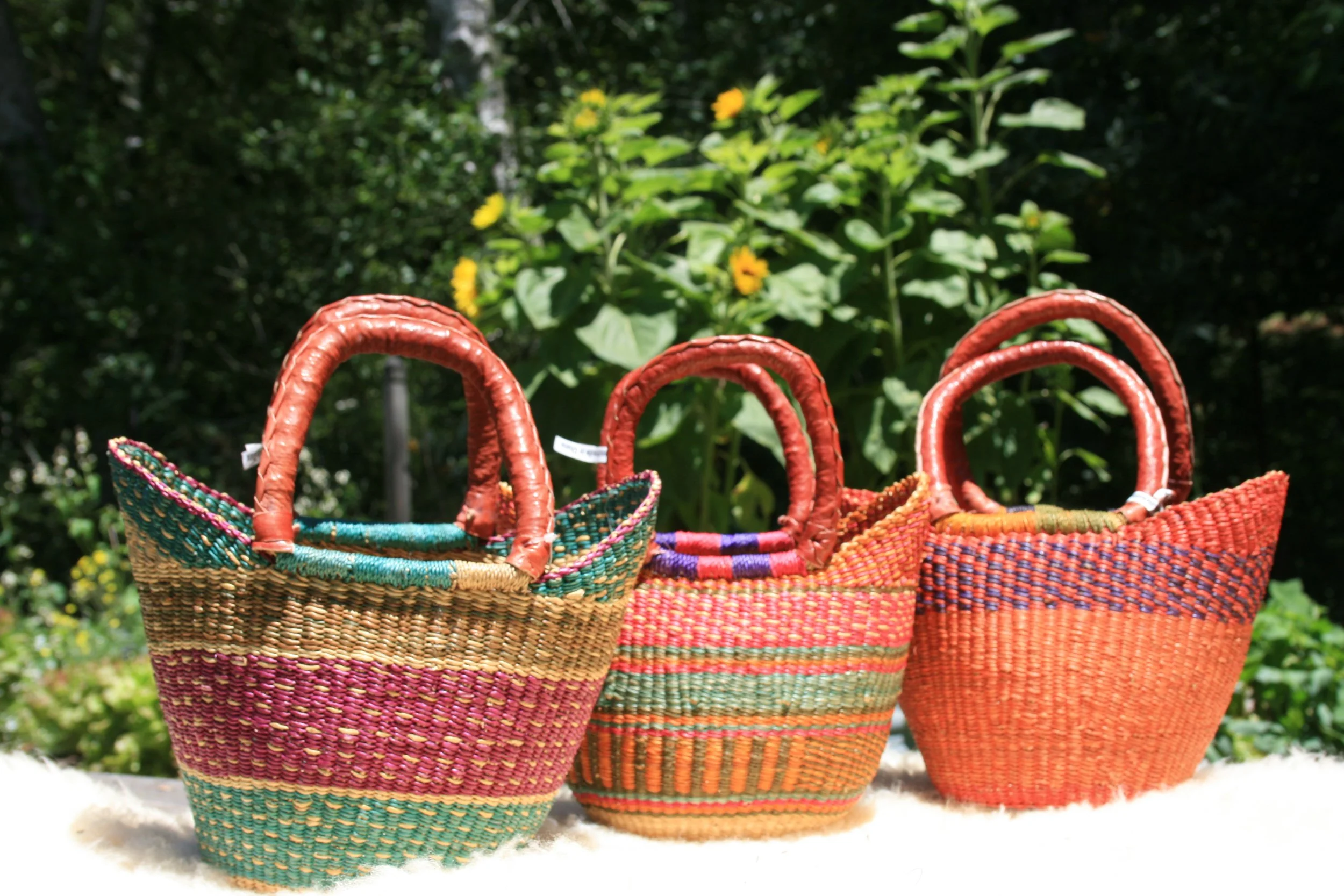 EAch basket is made of original colors and designs-not two baskets are the same