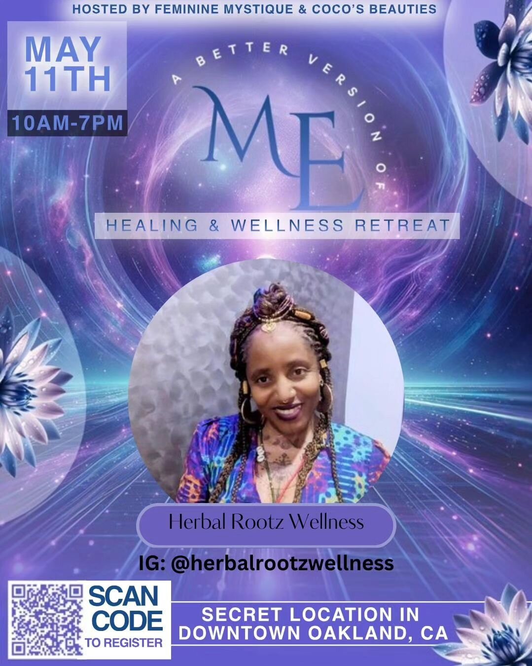 Herbal Rootz Wellness will be vending at this beautiful event. Super excited😆

❤️​ Step into the realm of Feminine Mystique Wellness and Coco&rsquo;s Beauties &lsquo;Better Version of Me&rsquo; Wellness Retreat

🧘🏾&zwj;♀️May 11th from 10 AM to 7 P
