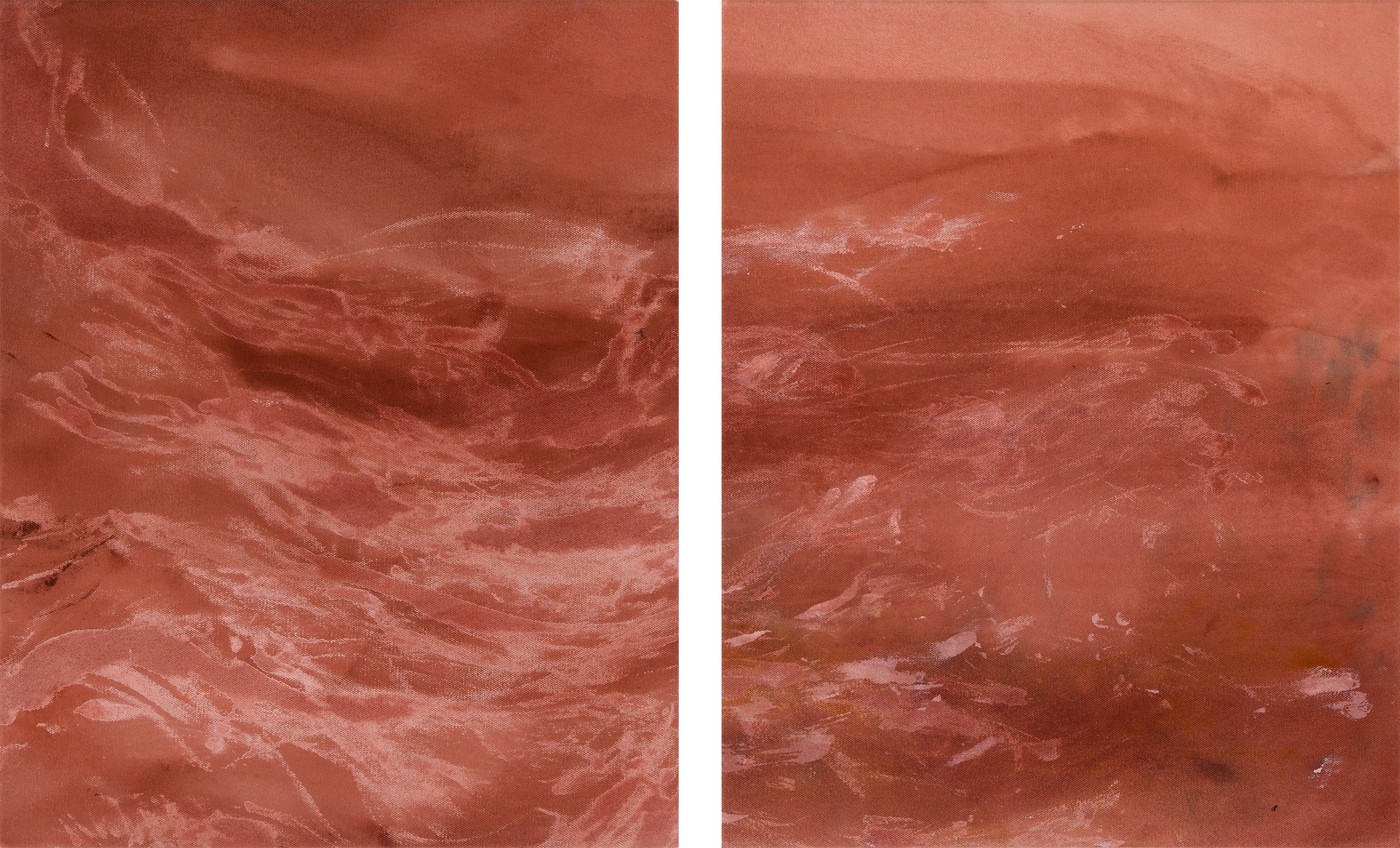 Terraforming. Ink, acrylic and graphite on canvas. 50x80cm. 2025