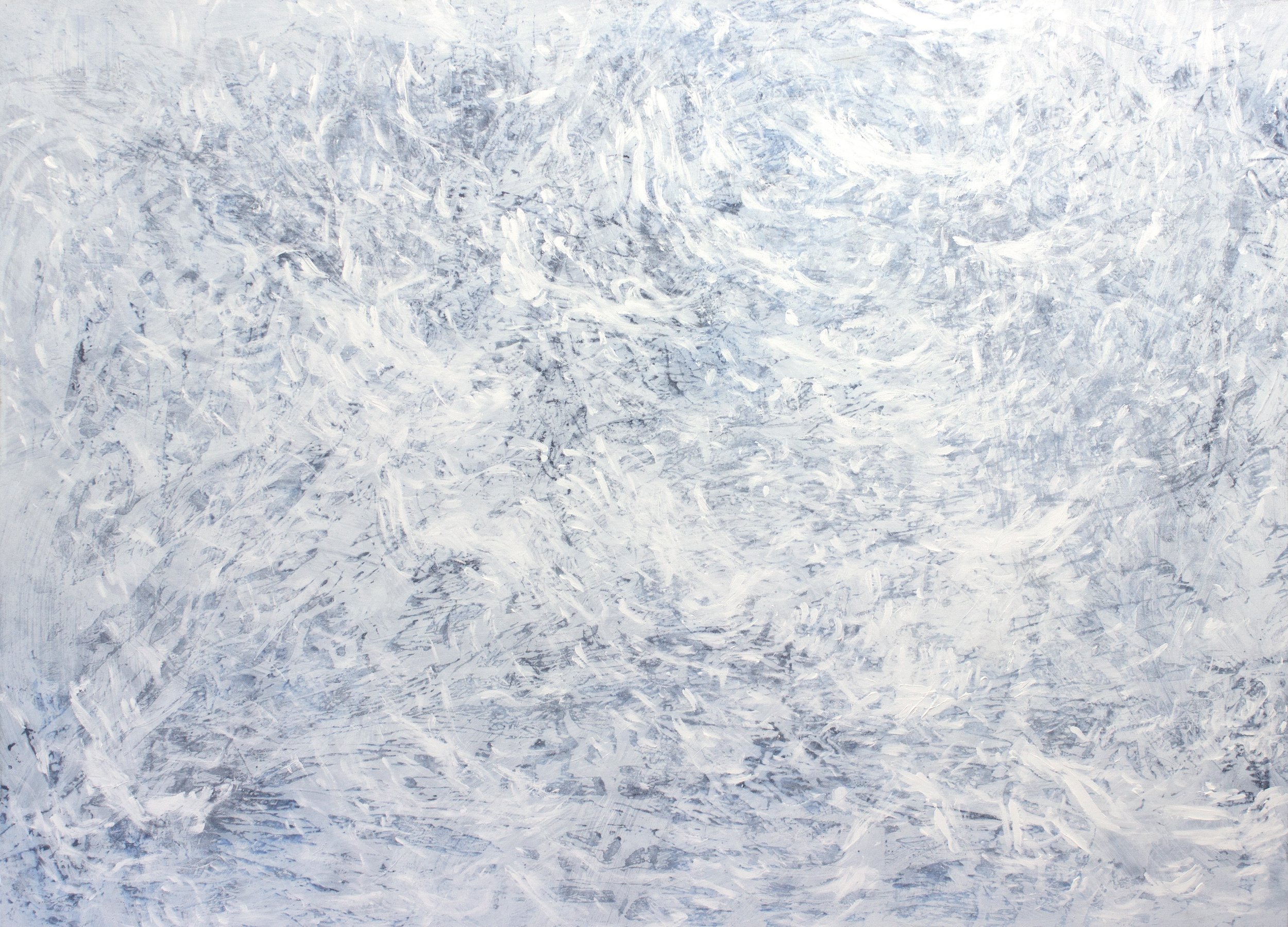 Did You Hear Me Calling For You? Ink, acrylic, oil pastel and graphite on canvas. 132x182cm. 2025