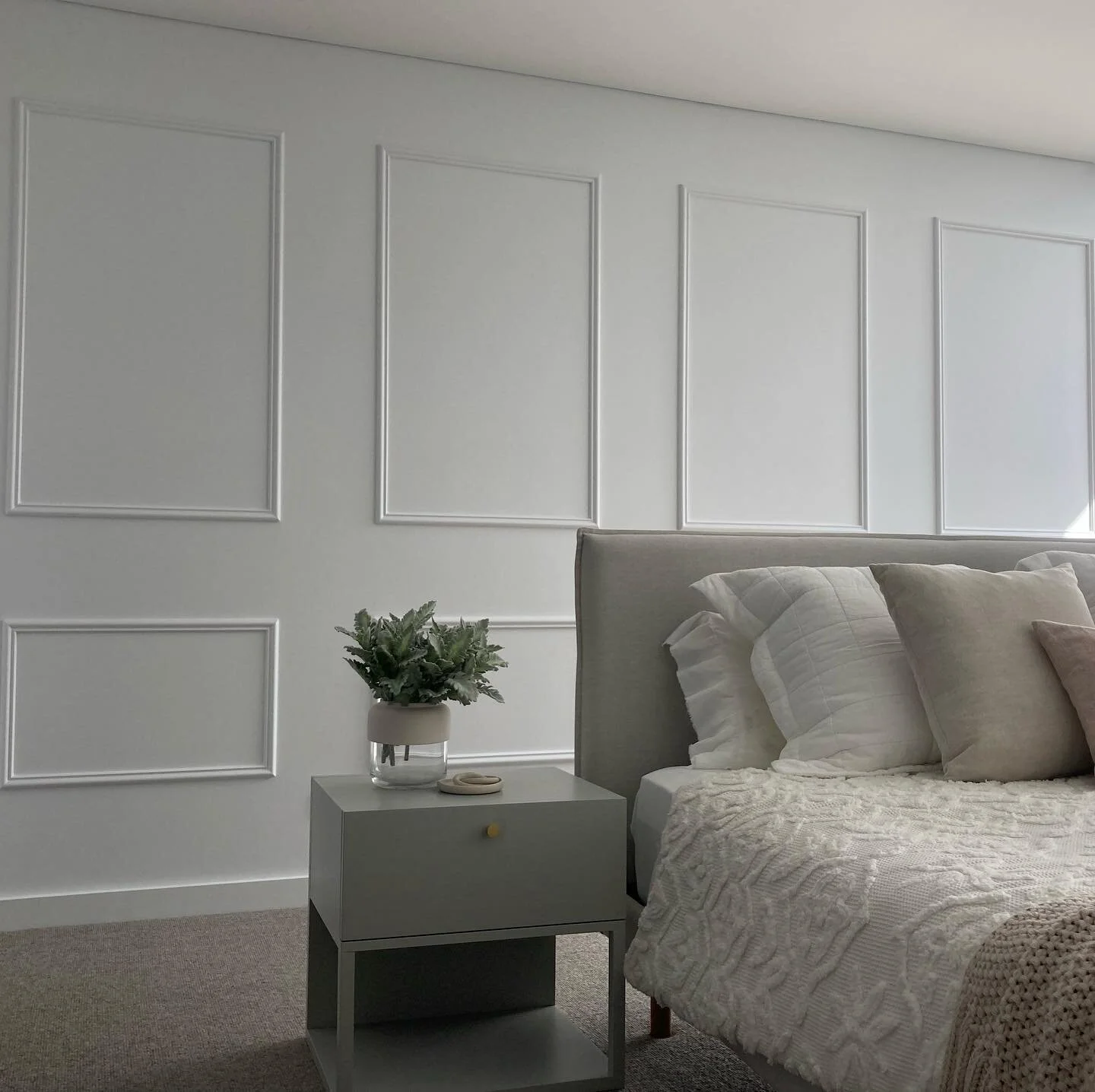Wainscoting completed last year for our client @designdevotee. Installed by truly one of the best in the business @perth_bespoke_carpentry 
Completed in a Dulux wash and wear low sheen👨🏼&zwj;🎨🕺🏼🔥