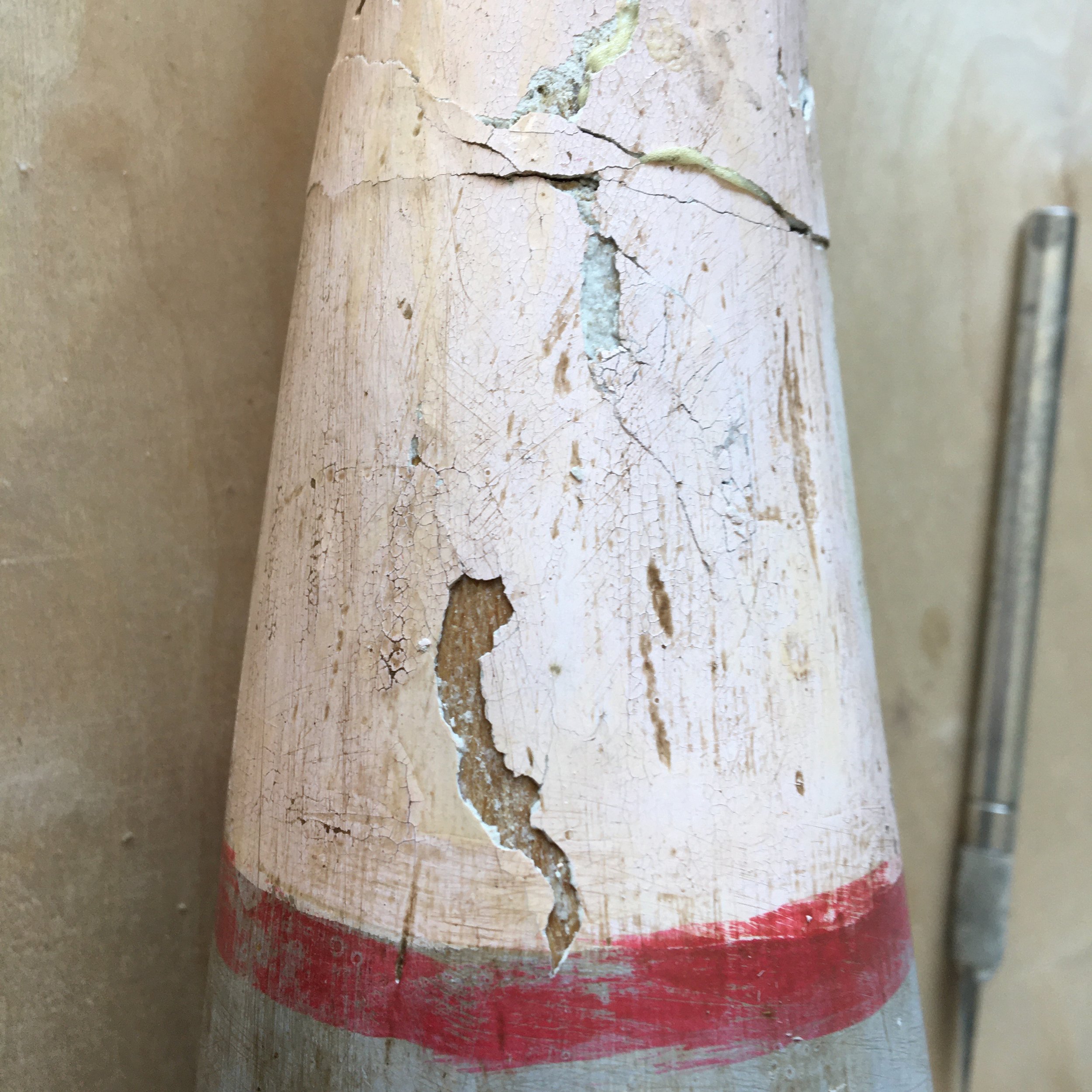 Badly adjusted previous repairs were done with non-reversible adhesives