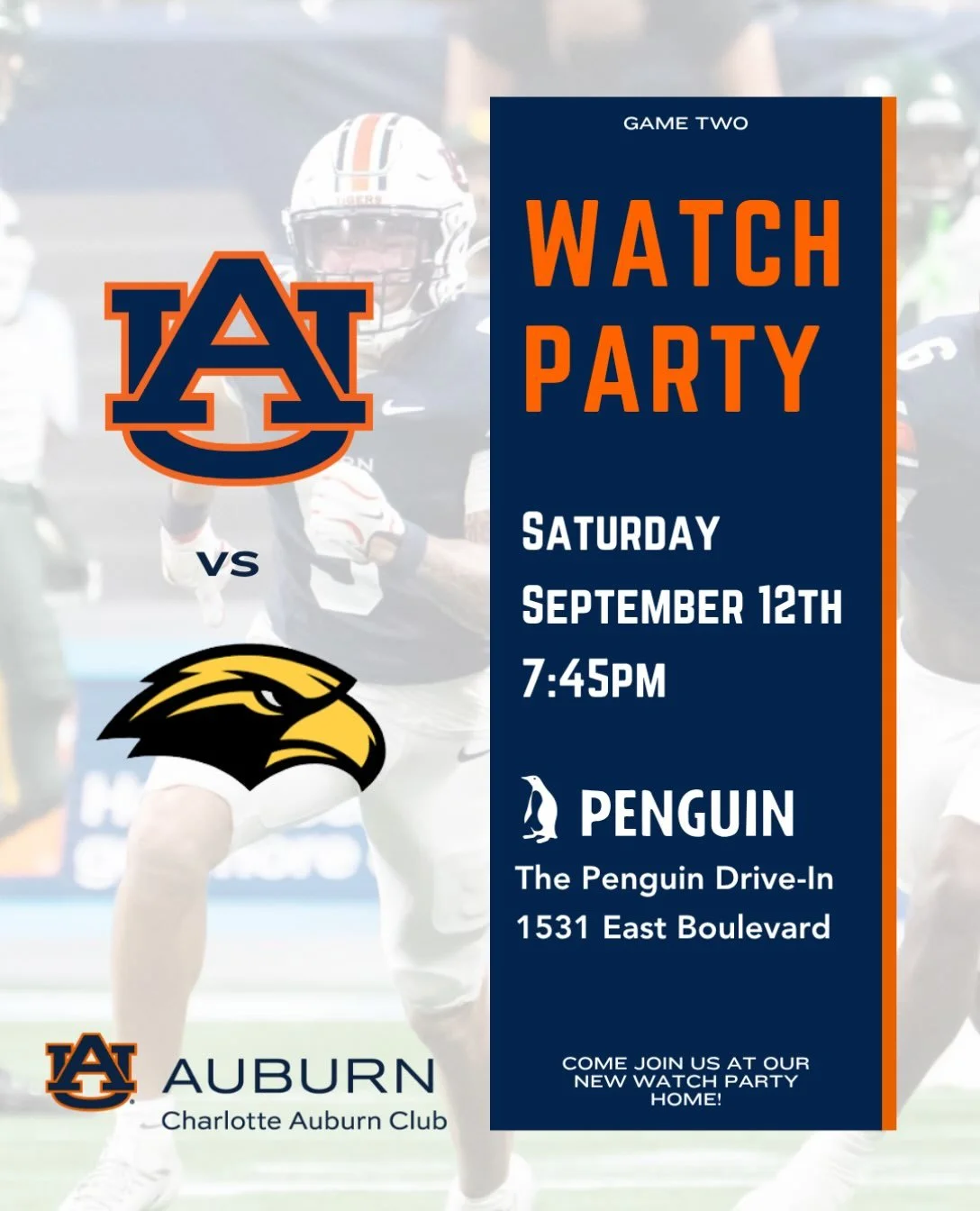 1-0 on to the next one! Come join us Saturday as the Tigers are back in Jordan-Hare under the lights and we&rsquo;re back at @thepenguinclt with the #AuburnCharlotte family! Games are more fun with a crowd, come be part of it!

We know that there wer
