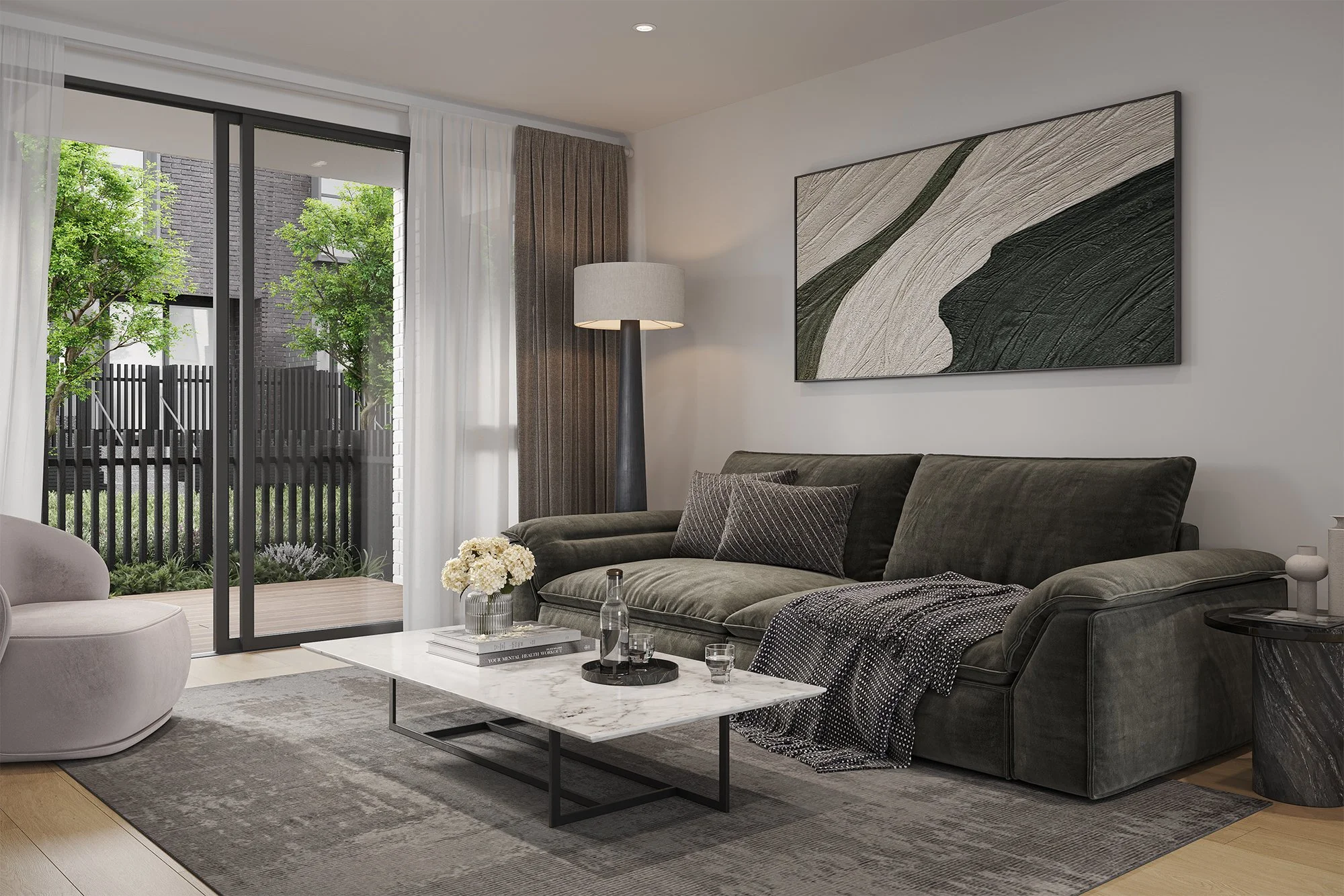 11-15 Edgerley Interior Living Balcony 3D render