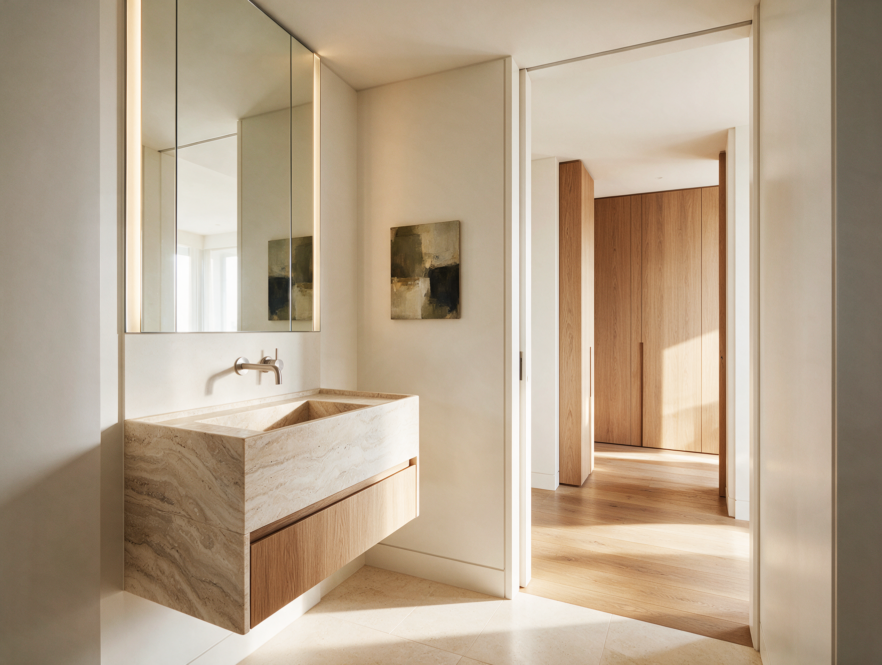 Photorealistic bathroom architectural visualisation at South Yarra House showcasing premium residential interior design.